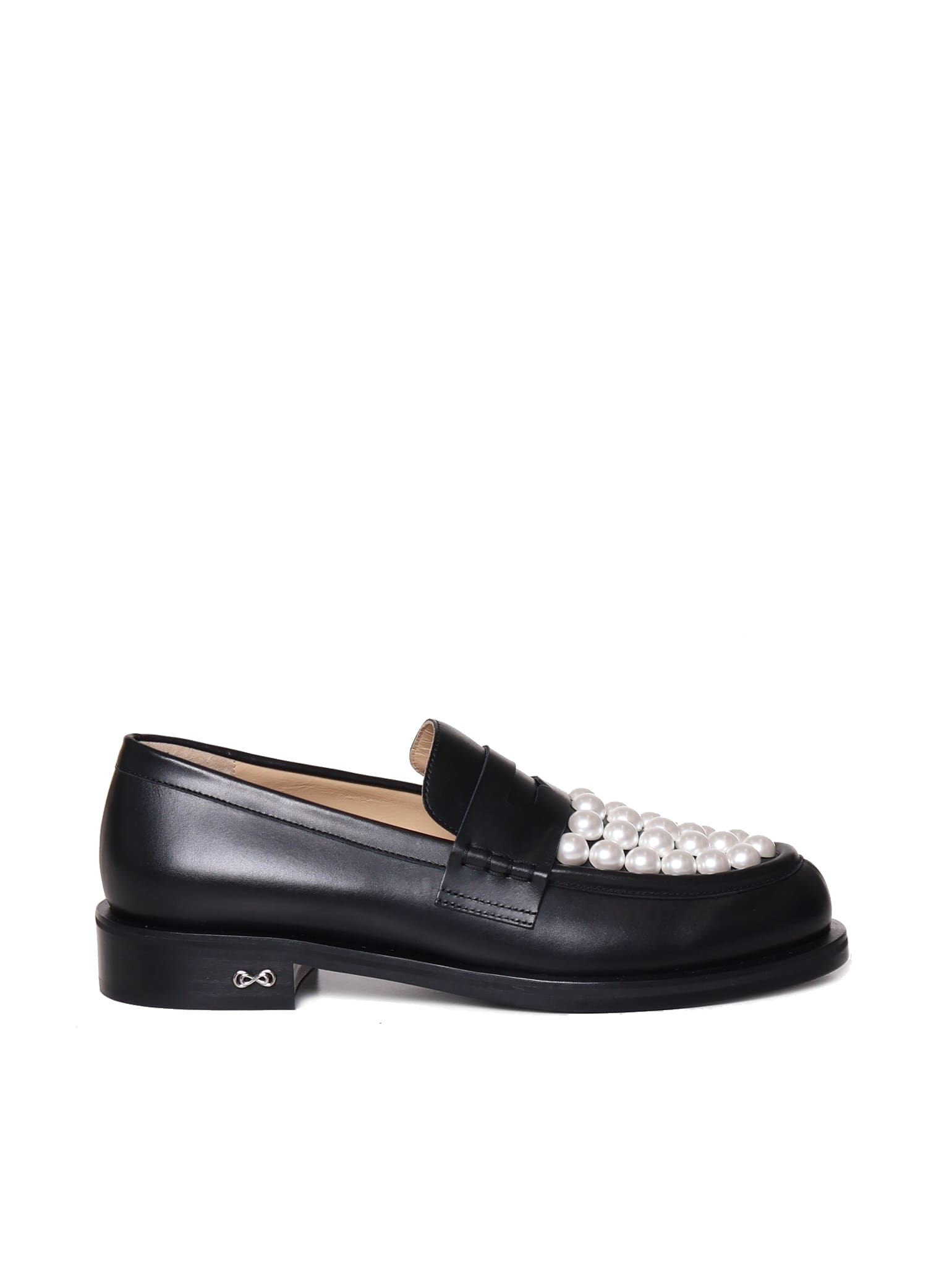 Calfskin Loafers With Pearls