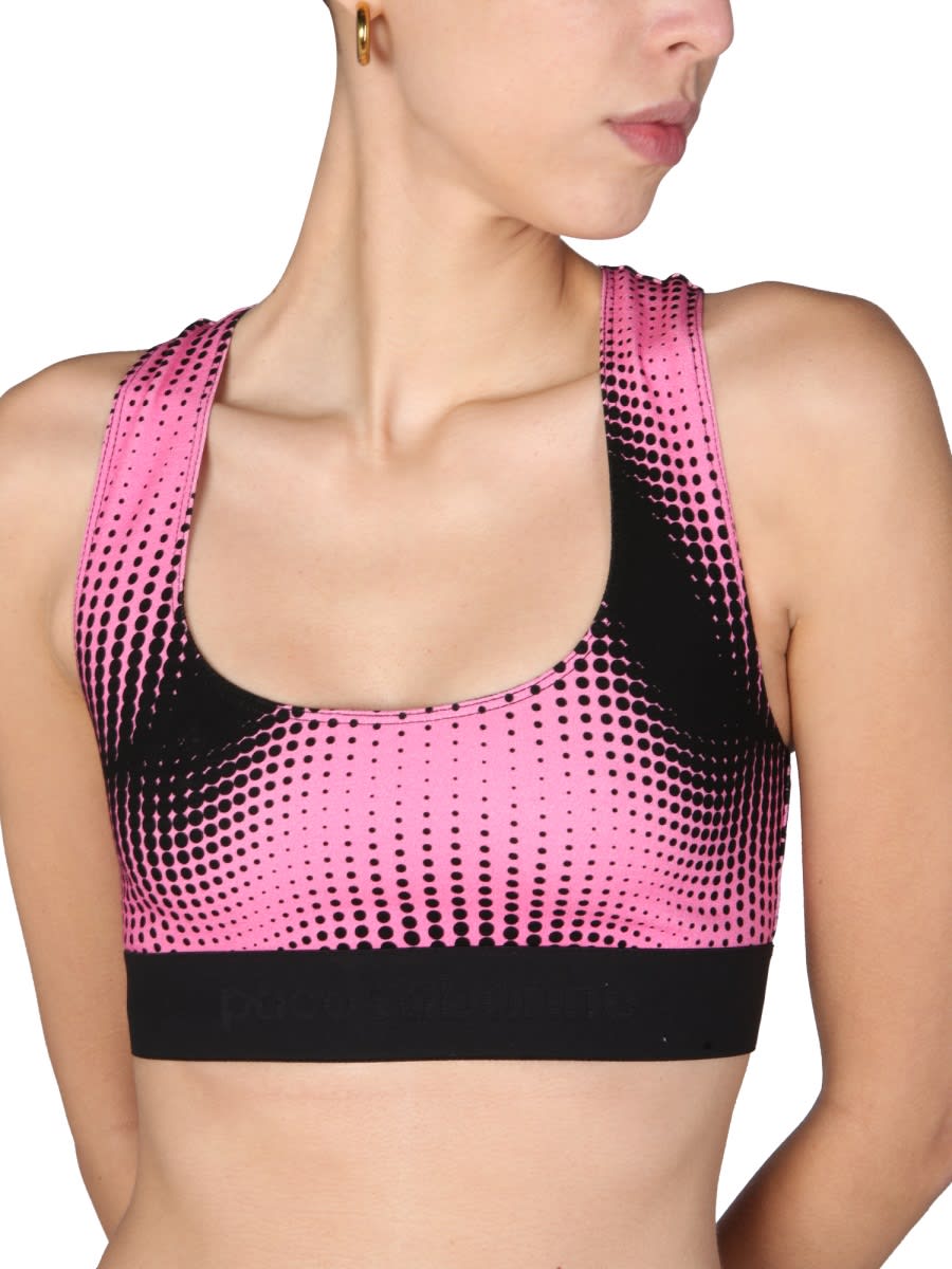 Shop Paco Rabanne Top With Logo Band In Pink