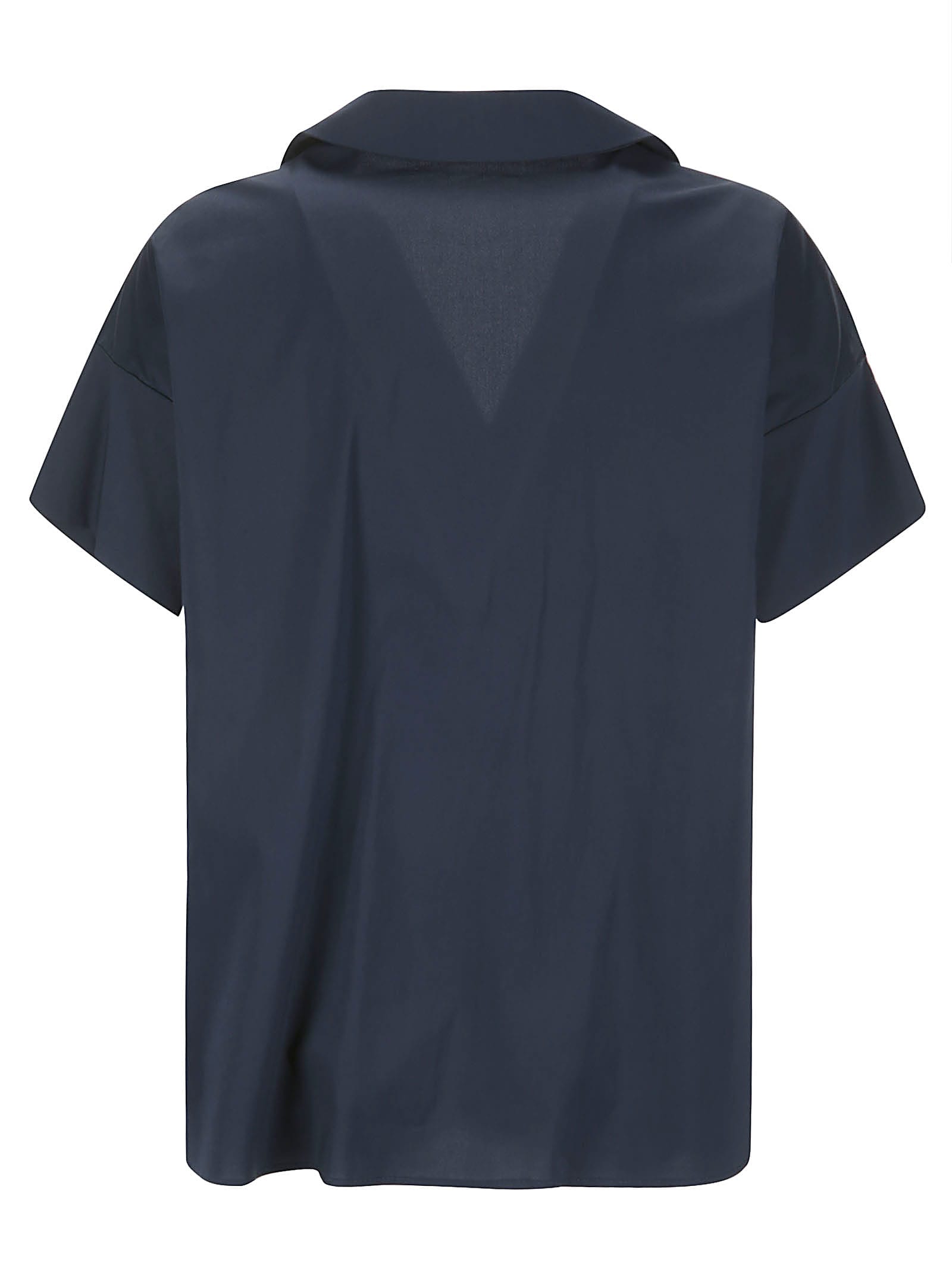 Shop Hira Large Cotton Shirt Without Buttons In Blue