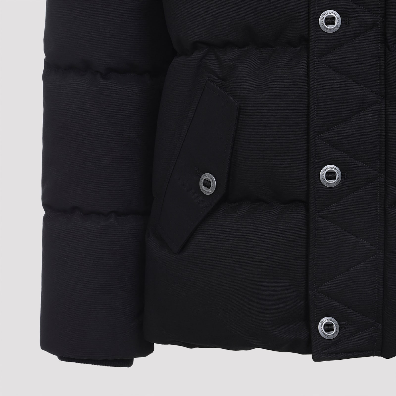 Moose Knuckles Quilted Hooded Jackets Removable Hood In Black