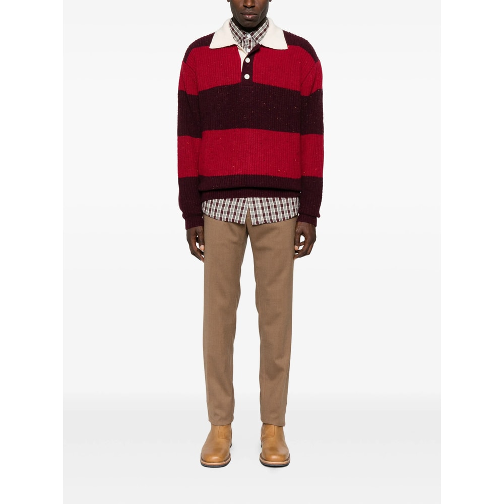 Dunst Striped Polo-neck Sweater In Multi