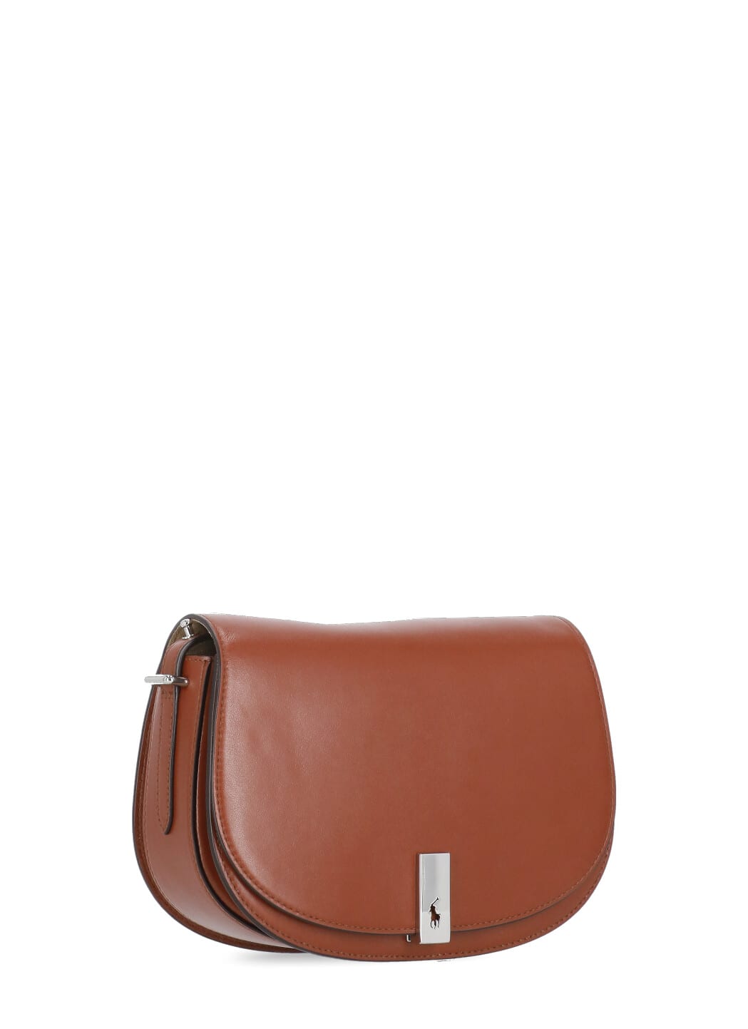 Shop Ralph Lauren Mini Saddle Shoulder Bag In Brown