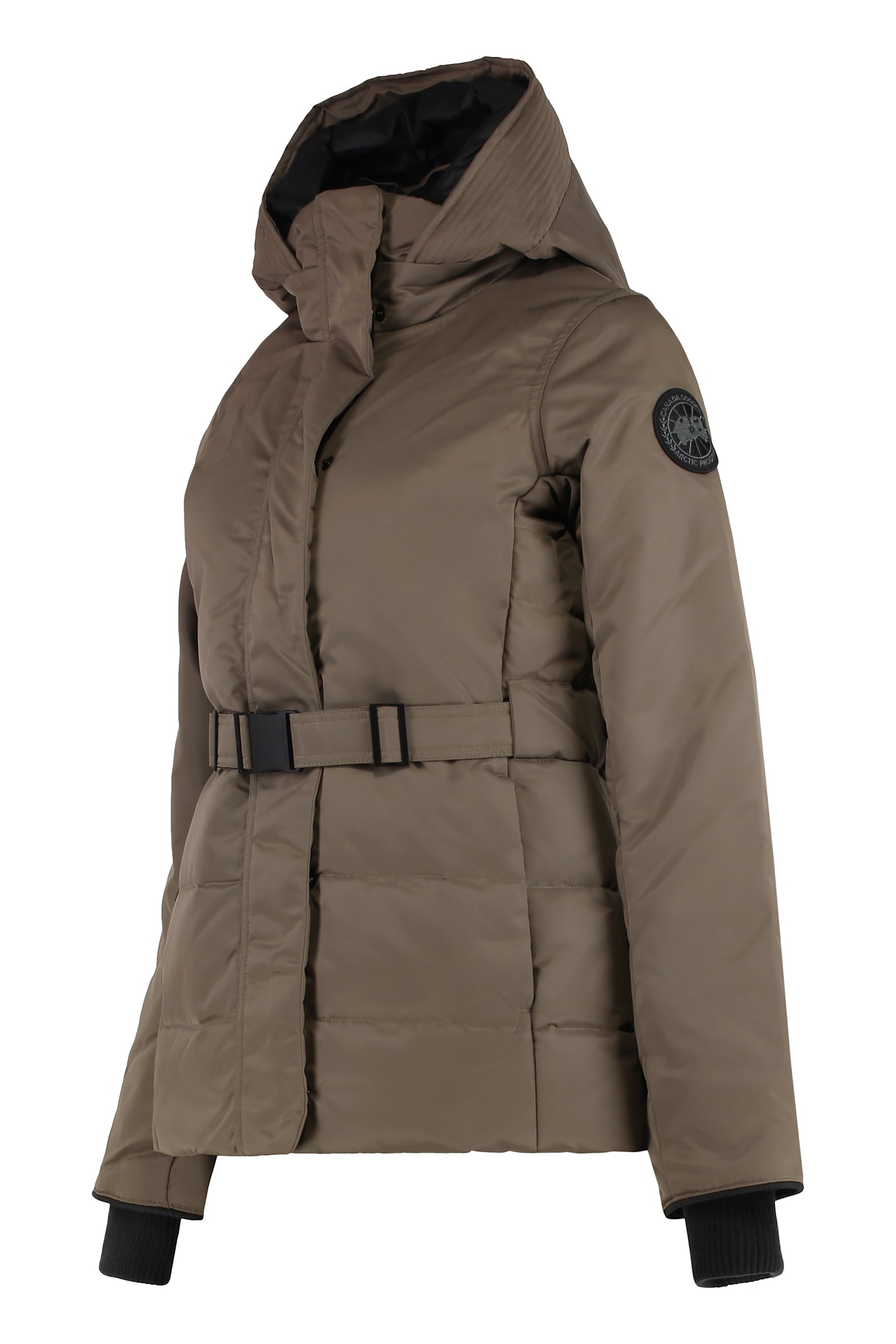 Shop Canada Goose Mckenna Hooded Short Down Jacket In Mud