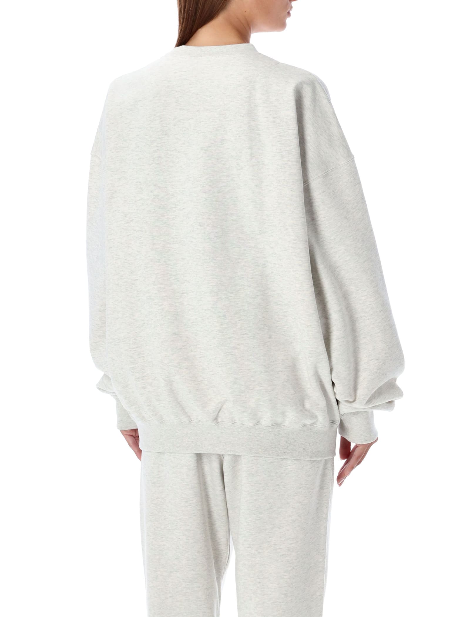 Y-3 Ribbed Oversized Crewneck Logo In Grey Mel