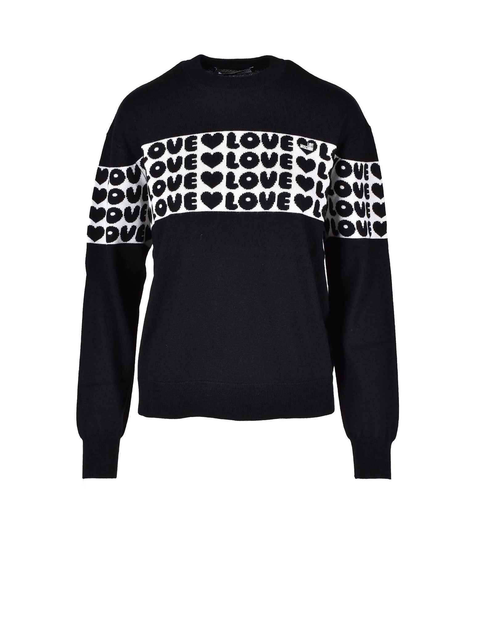 Love Moschino Womens Black White Sweater