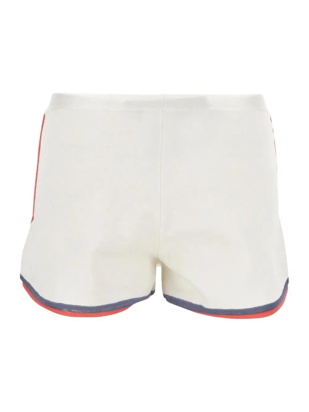 Shop Fendi Mirror Effect Logo Shorts In White