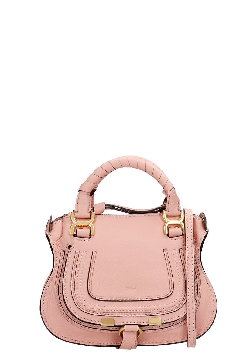 Chloé Mercie Mini Hand Bag In Rose-pink Leather