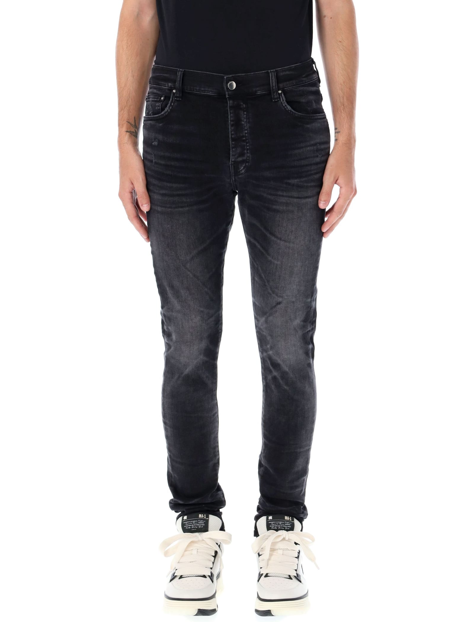 Amiri Stack Jeans In Faded Black