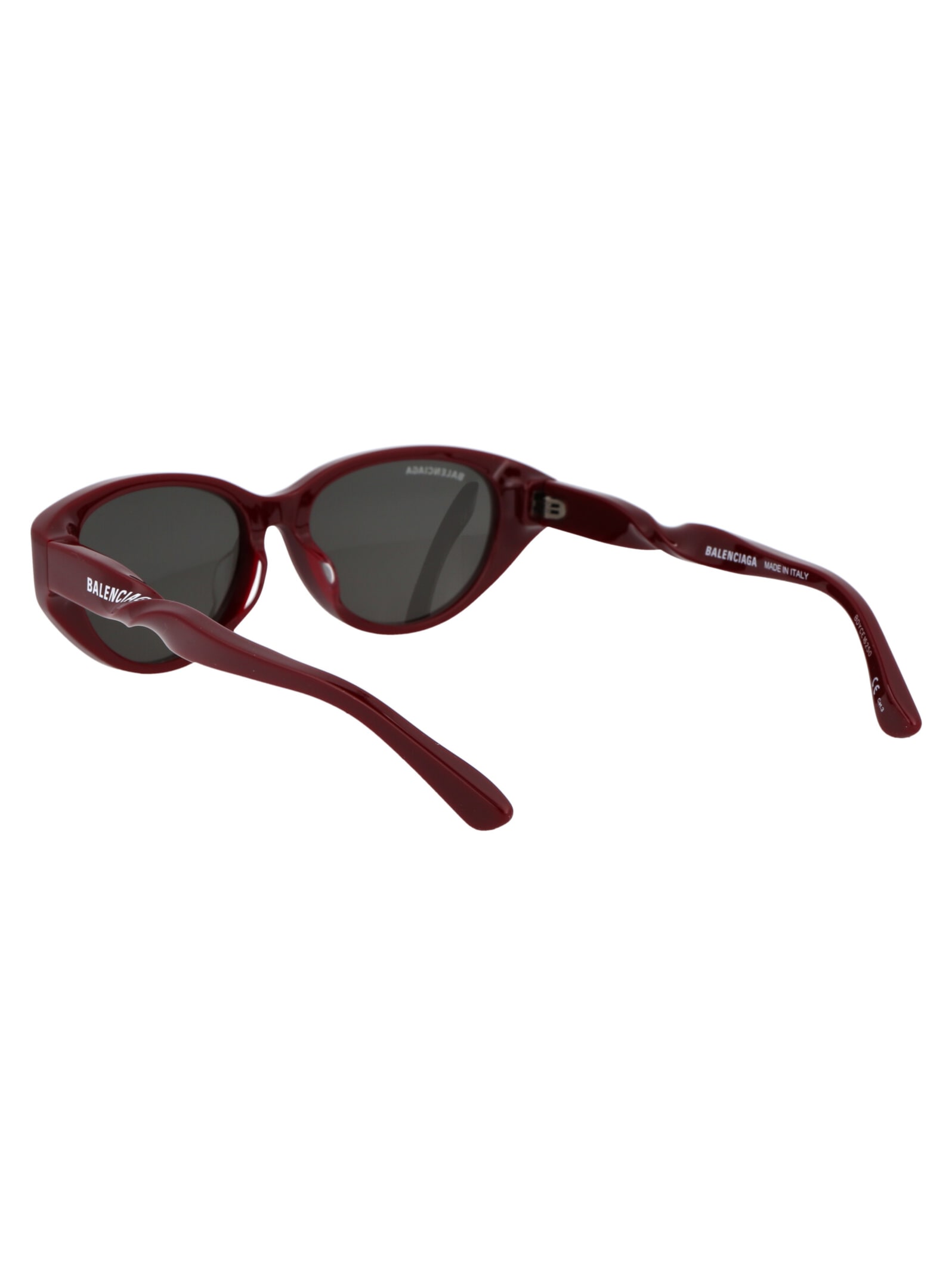 Shop Balenciaga Bb0209sa Sunglasses In 003 Burgundy Burgundy Grey