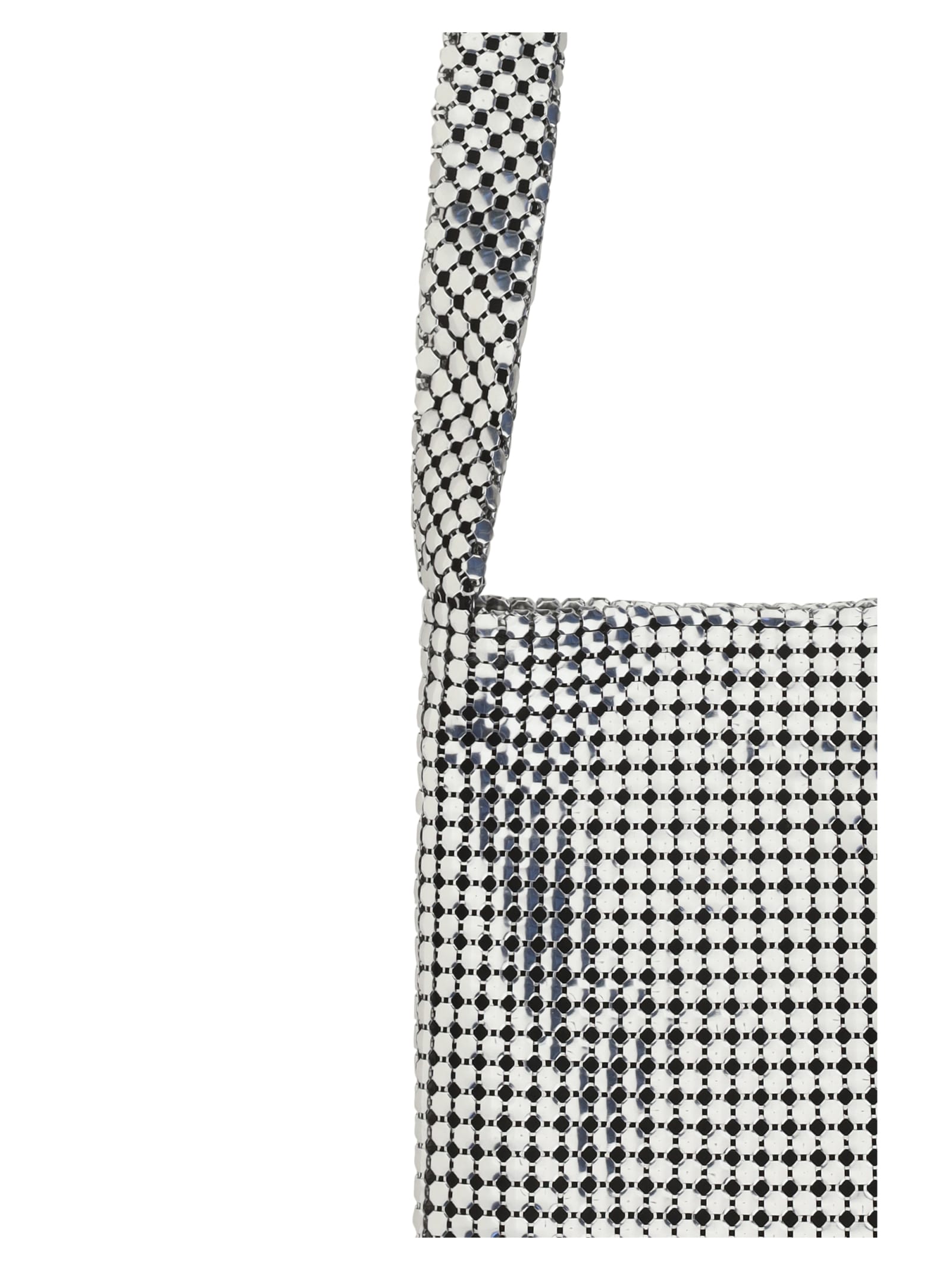 Shop Paco Rabanne Pixel Mini Shoulder Bag In Silver