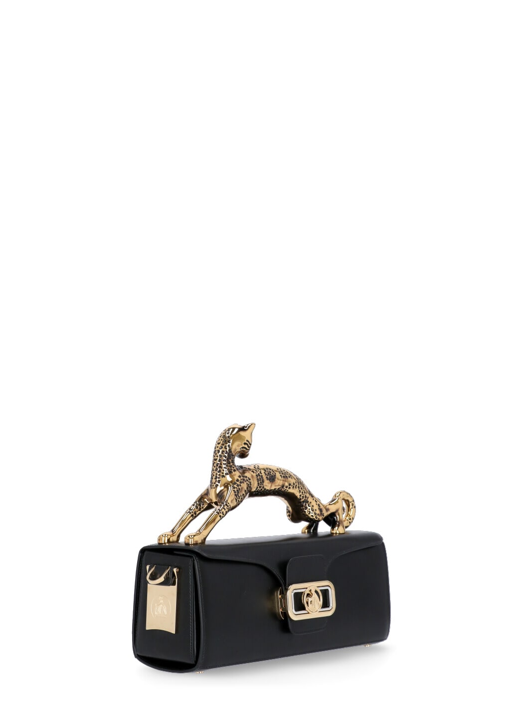 Shop Lanvin Pencil Cat Hand Bag In Black