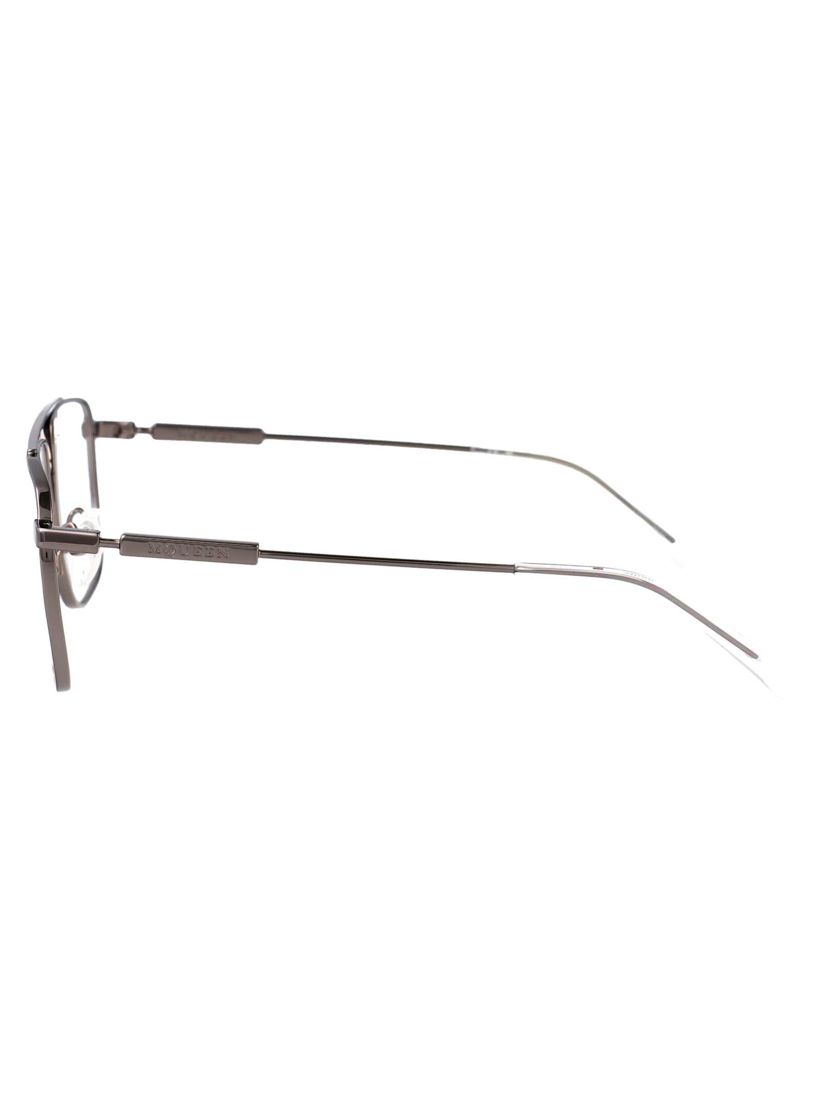 Alexander Mcqueen Am0480o Glasses In Ruthenium-ruthenium-transparent