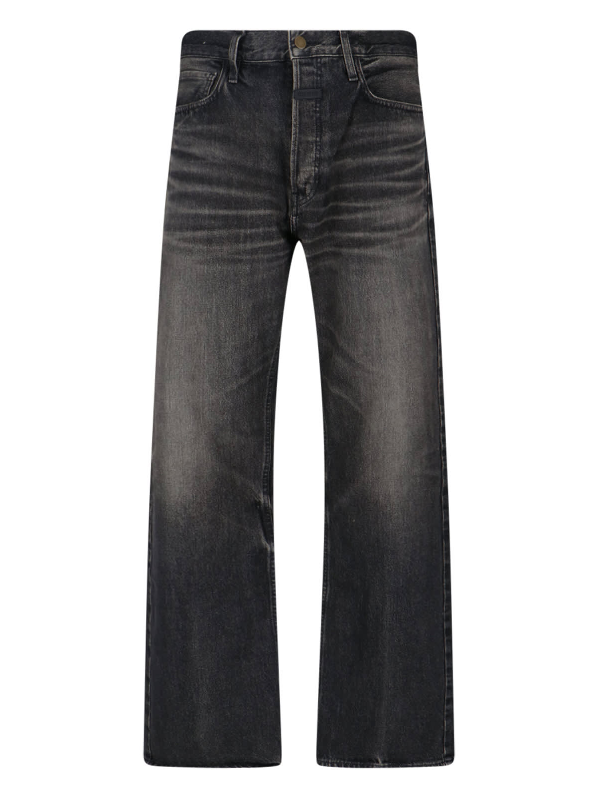 Fear Of God Straight-leg Distressed Jeans In Black