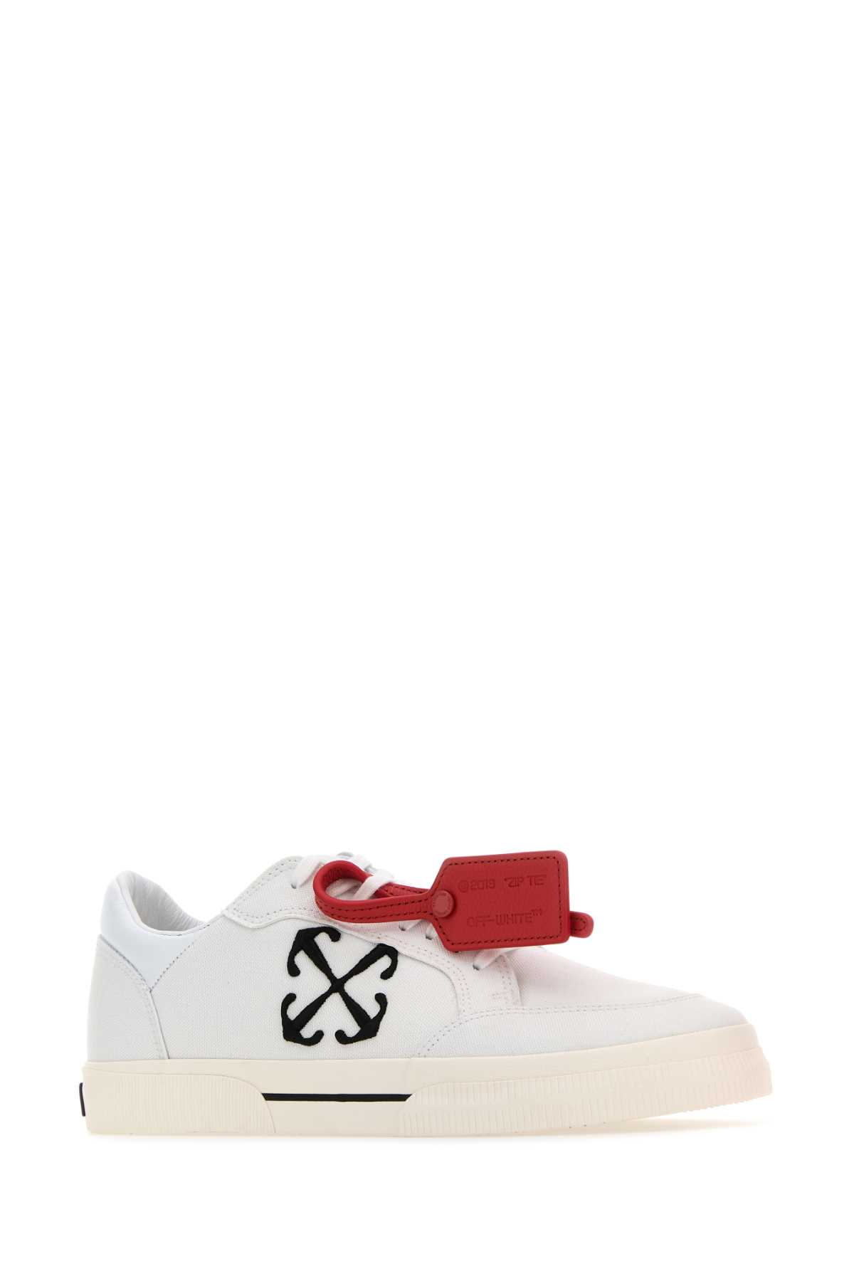 Shop Off-white White Canvas New Low Vulcanized Sneakers In 0110