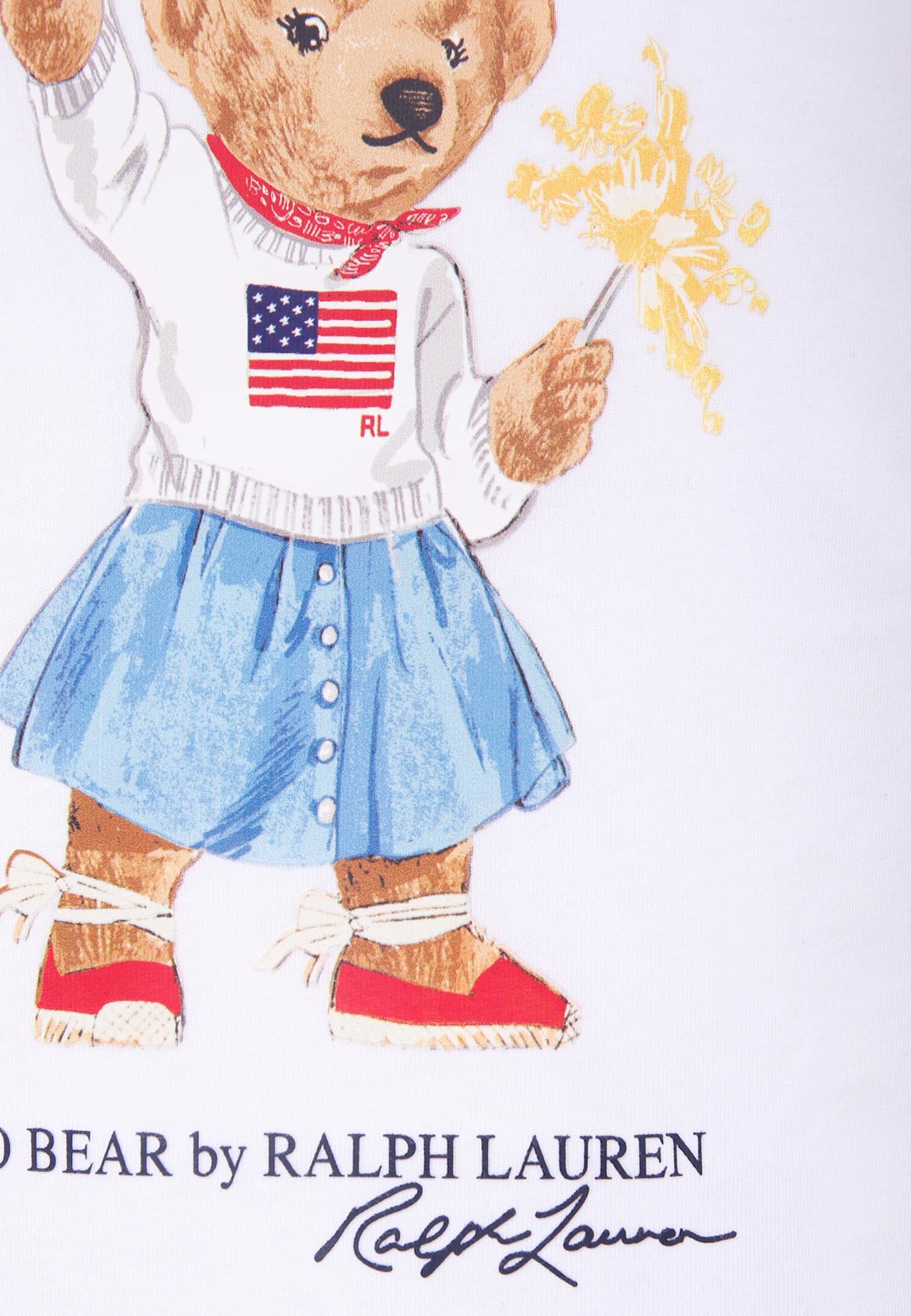 Ralph Lauren White T-shirt For Girl With Polo Bear In White