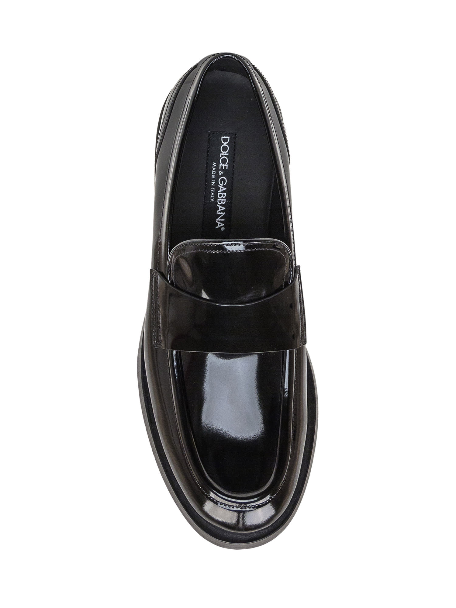 Shop Dolce & Gabbana Loafer In Patent Calfskin In Black