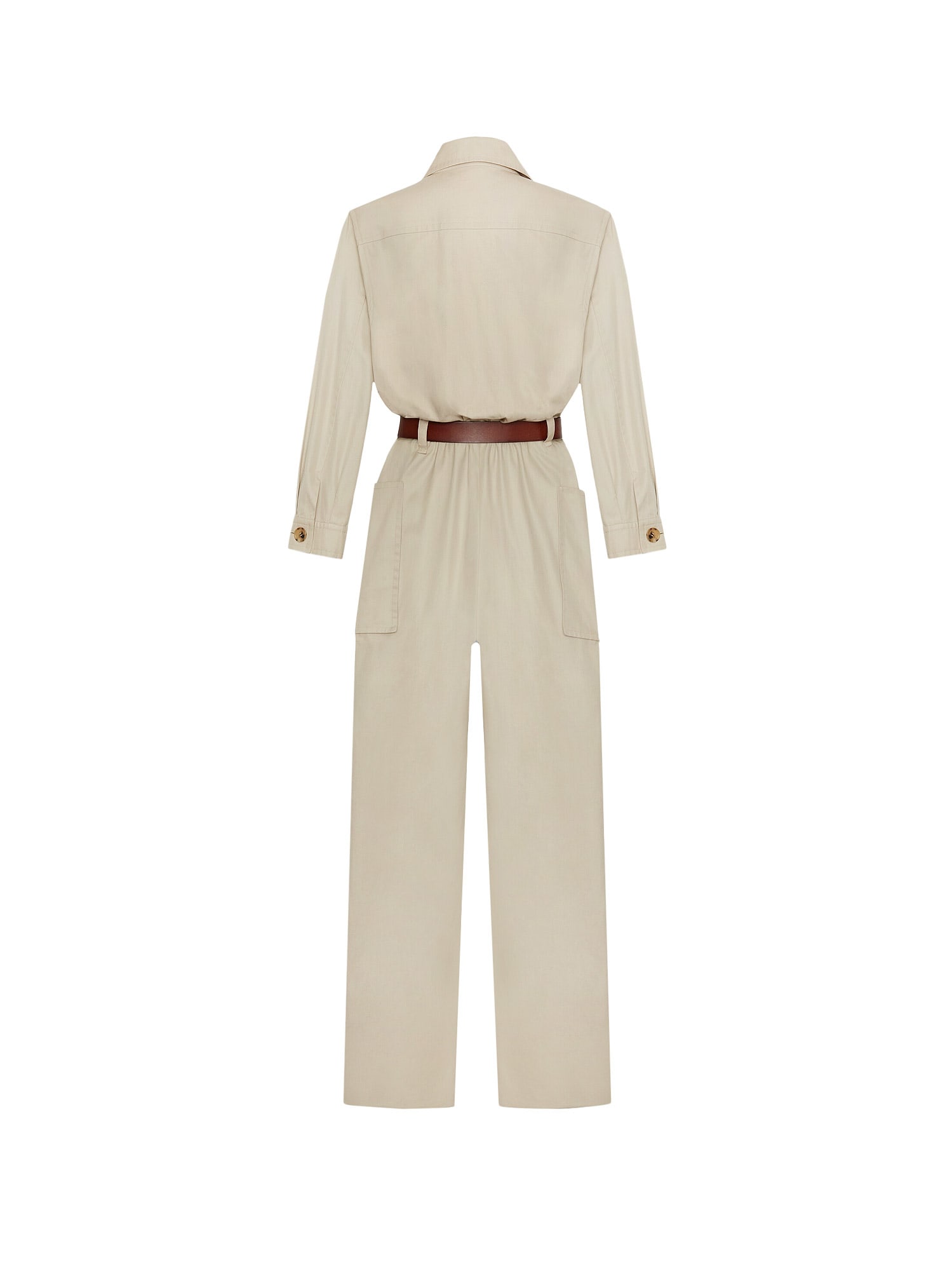 Shop Saint Laurent Jumpsuit In Beige