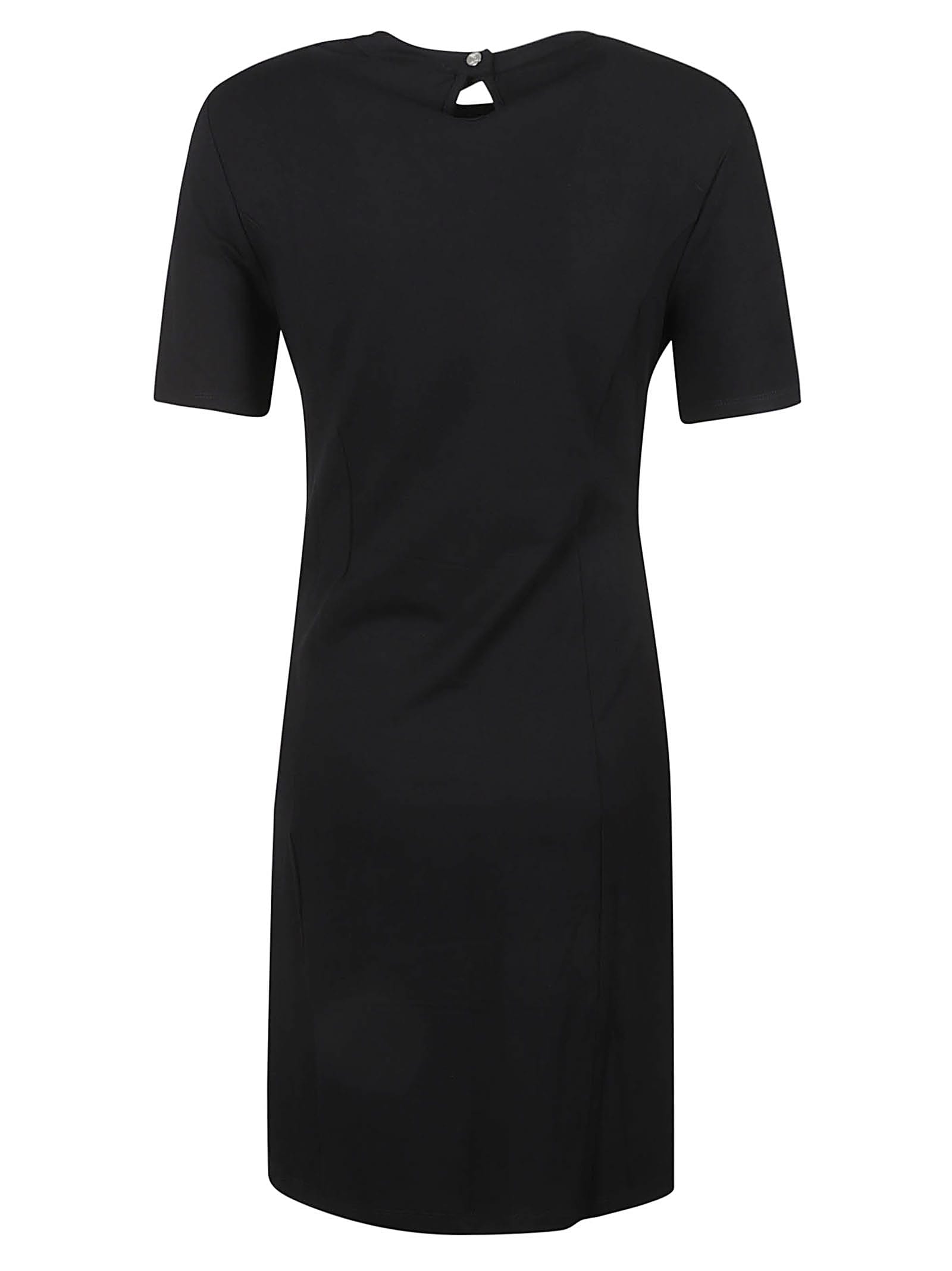 Shop Rabanne Side Buttoned Short Dress In Black