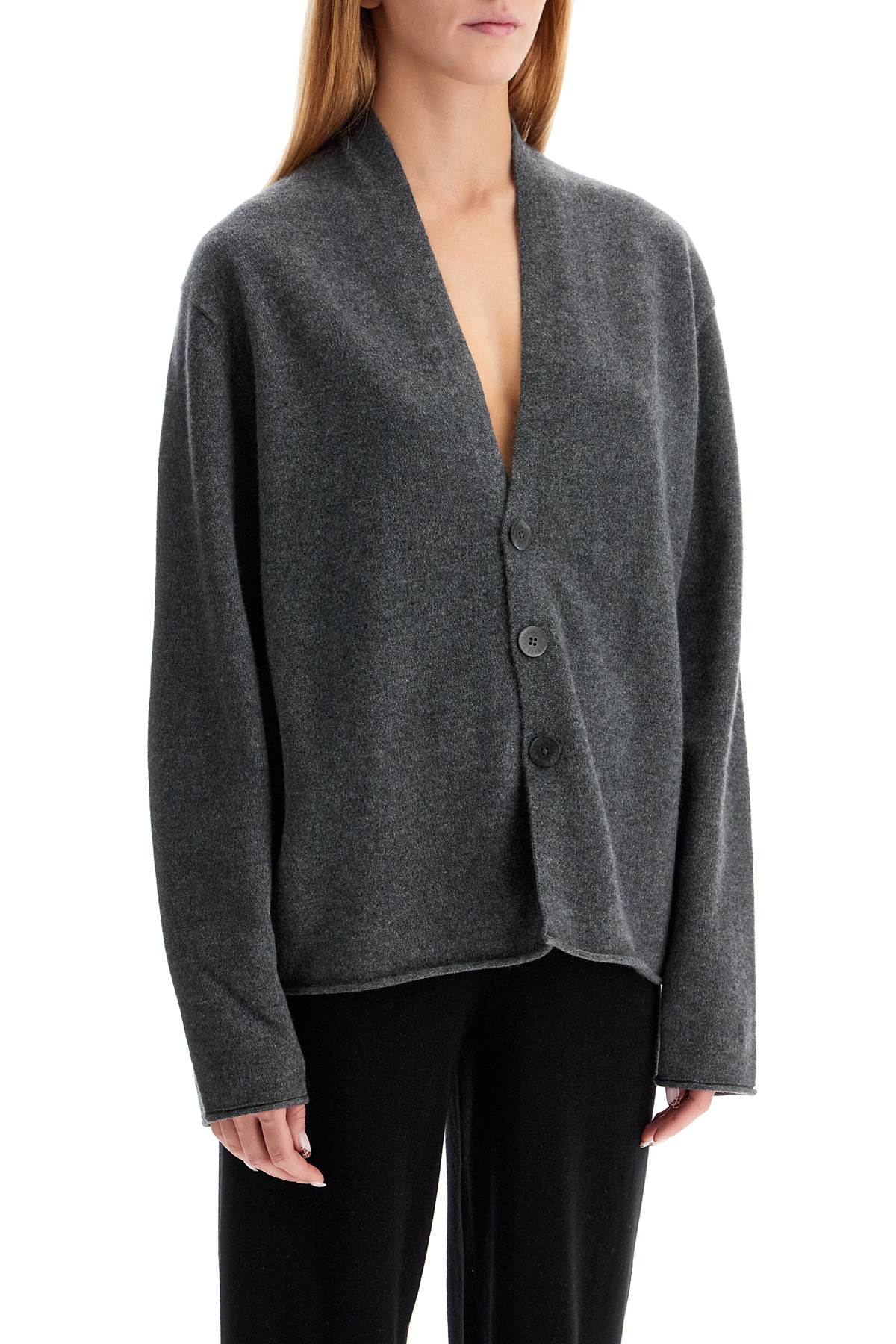 Shop Guest In Residence Pure Cashmere Cardigan For In Charcoal (grey)