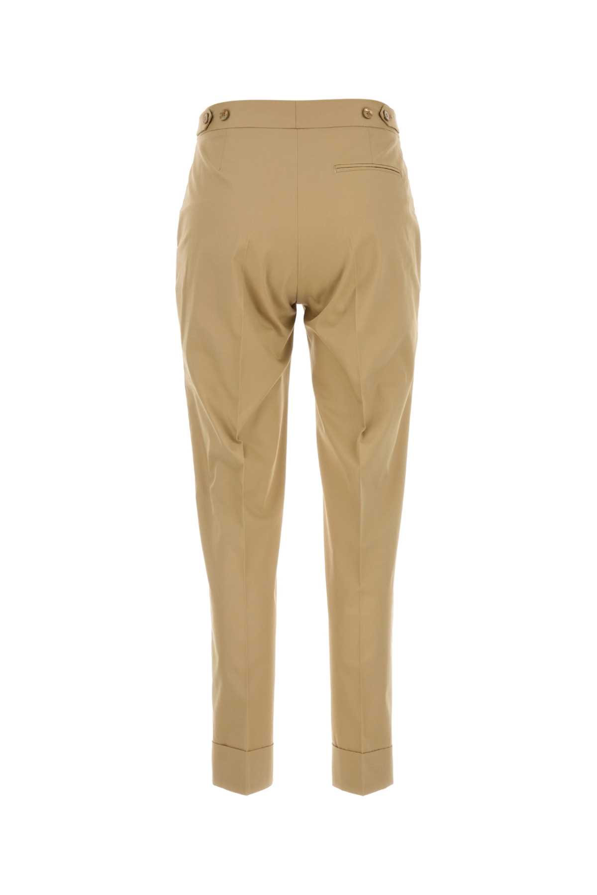 Pt Torino Beige Stretch Cotton Blend Pant In Beigescuro