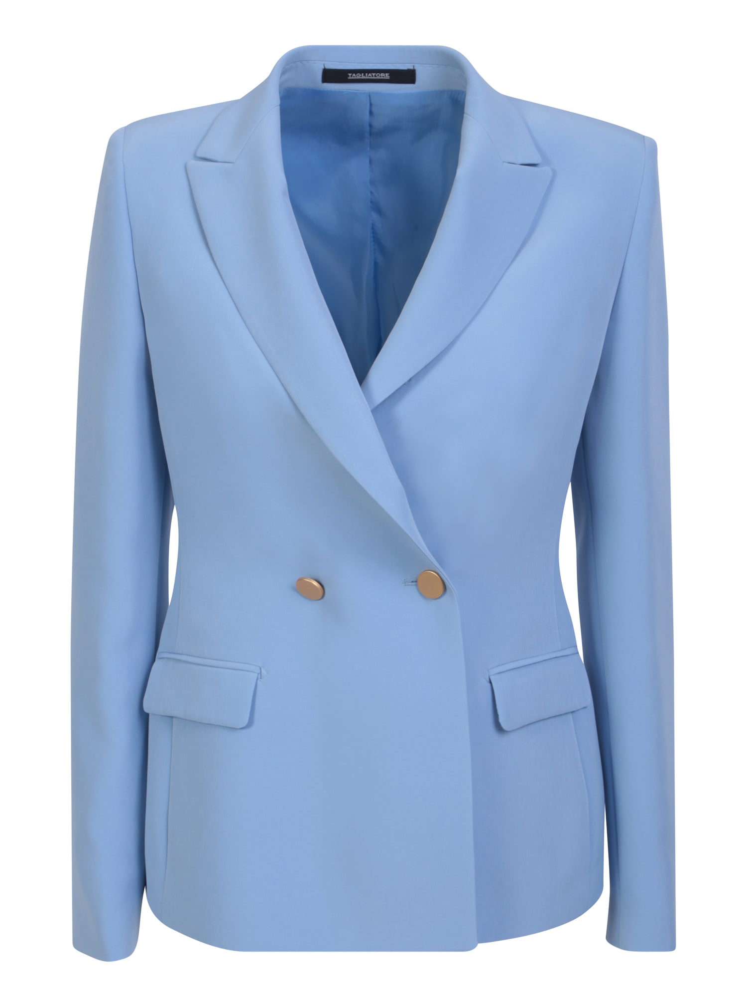 Light Blue Double-breasted Blazer