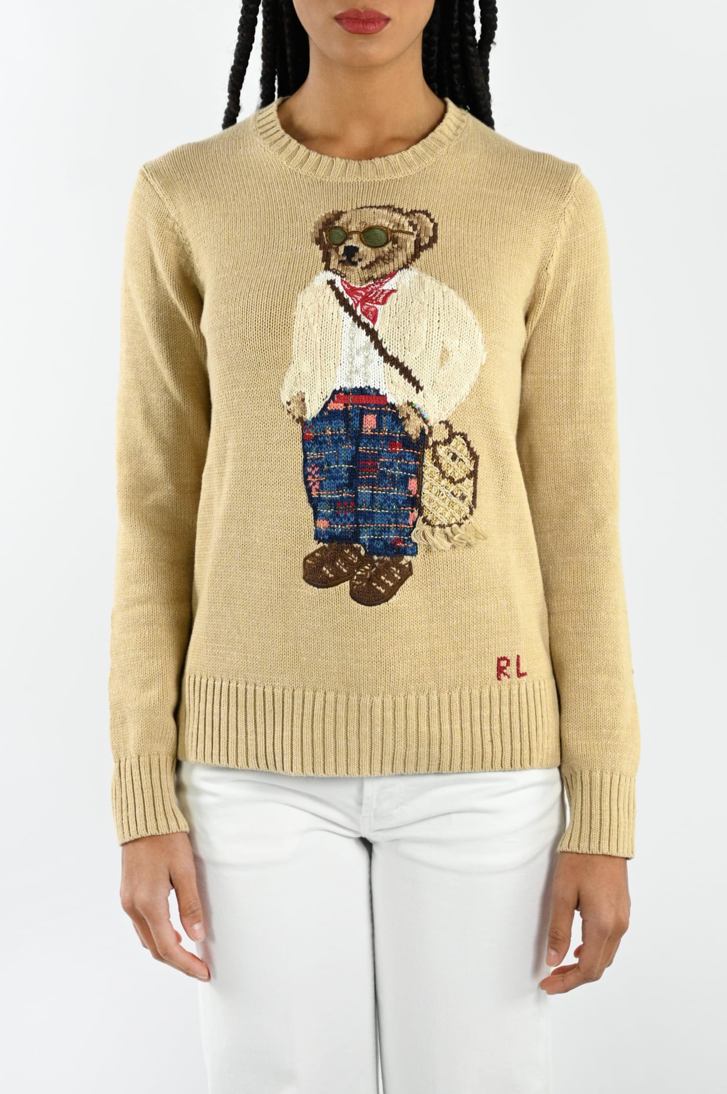 Polo Ralph Lauren Long Sleeve Bear Pullover In Neutrals | ModeSens