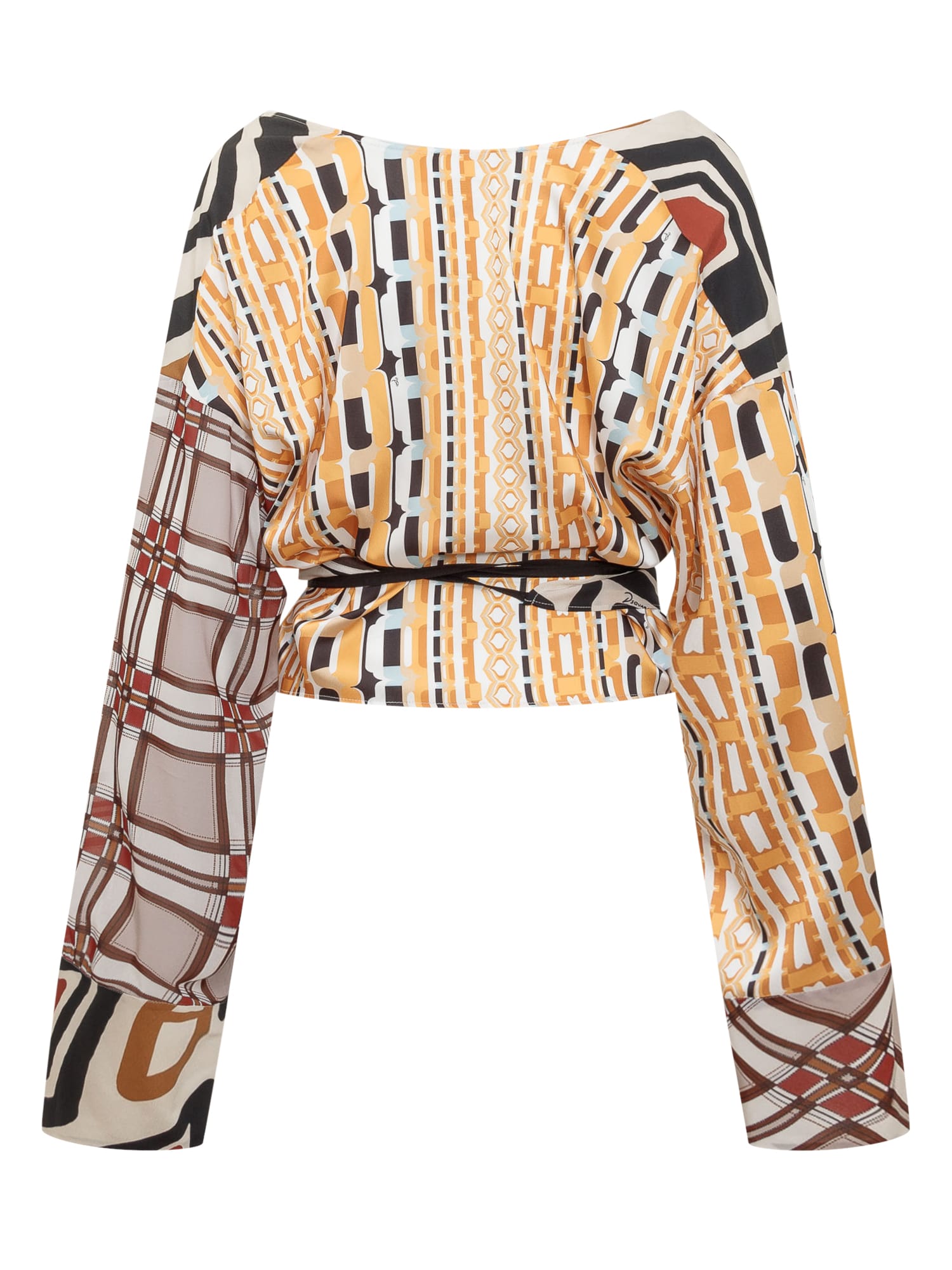 Shop Dsquared2 Blouse With Print In Multicolor