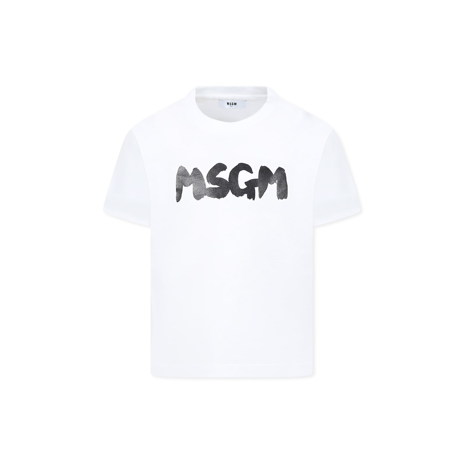 Shop Msgm White T-shirt For Kids With Logo