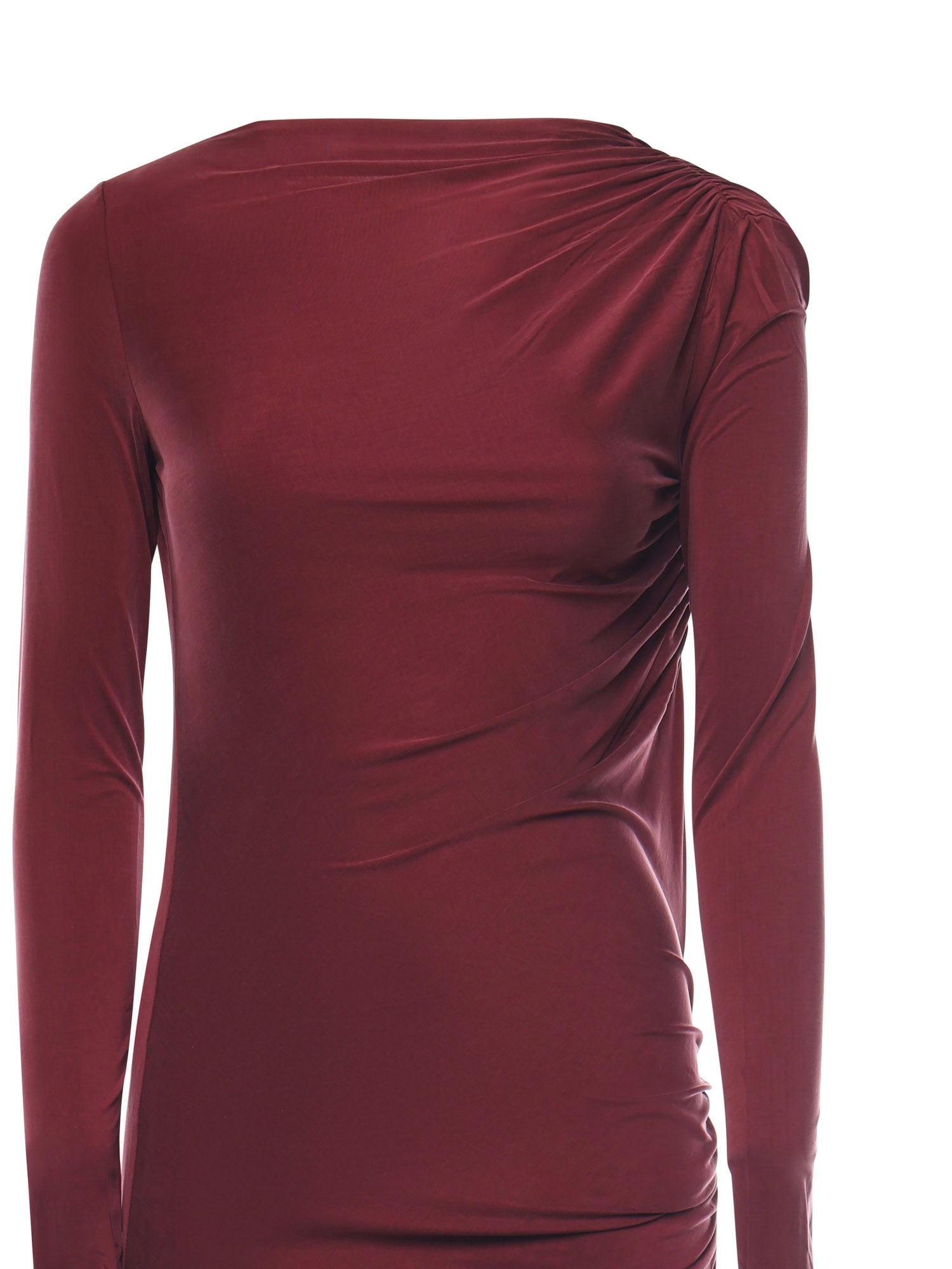 The Andamane The Andaman Long Velvet Dress In Red