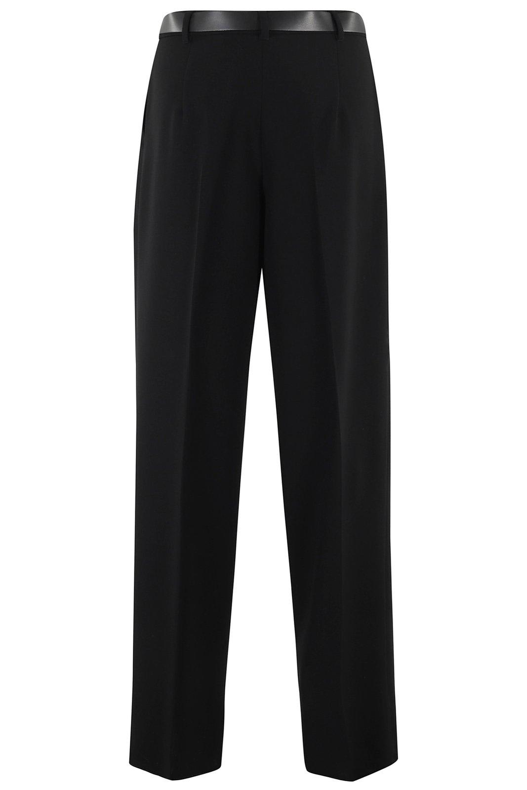 Max Mara Neottia Belted Wide Leg Trousers In Nero
