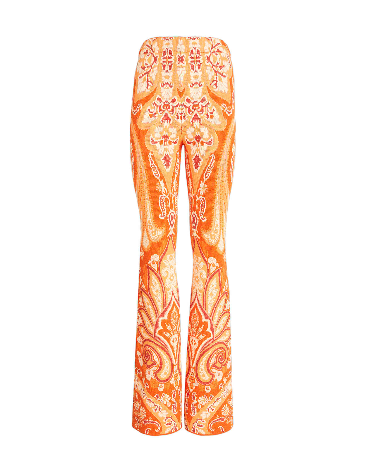Etro Orange Flare Trousers With Paisley Pattern