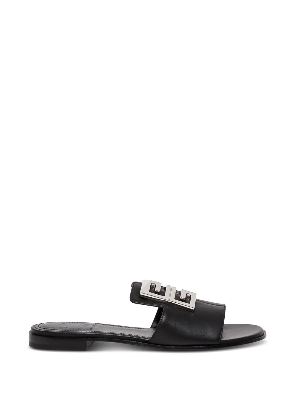 Buy Givenchy 4g Flat Sandals In Black Leather online, shop Givenchy shoes with free shipping