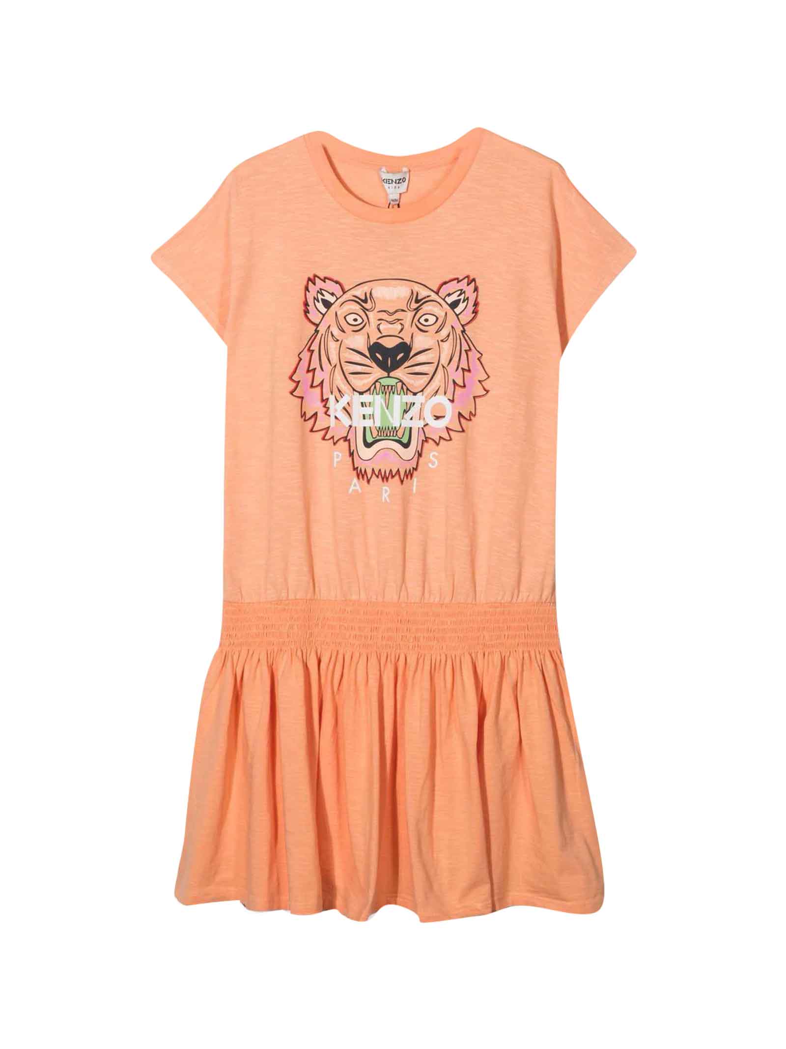 Kenzo Kids Orange Dress Teen Girl