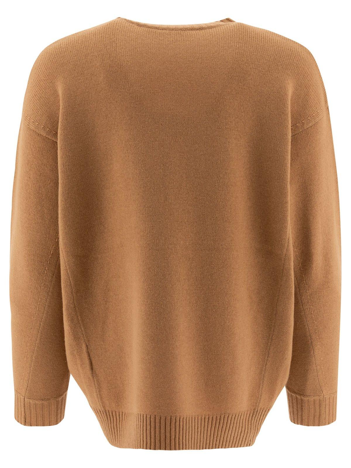 Shop Max Mara Fido Knitted Jumper In Camel