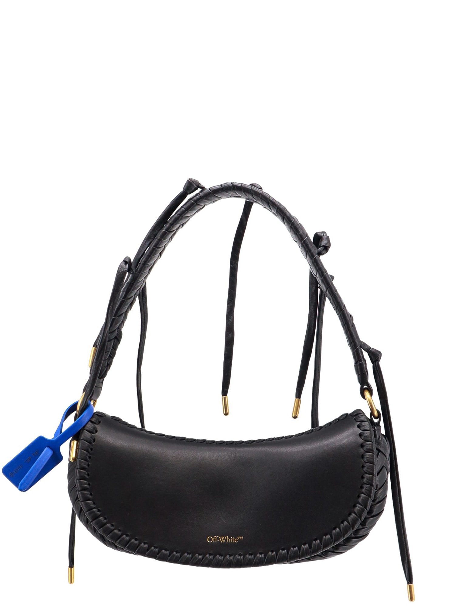 Shop Off-white Edge Weaving Shoulder Bag In Black