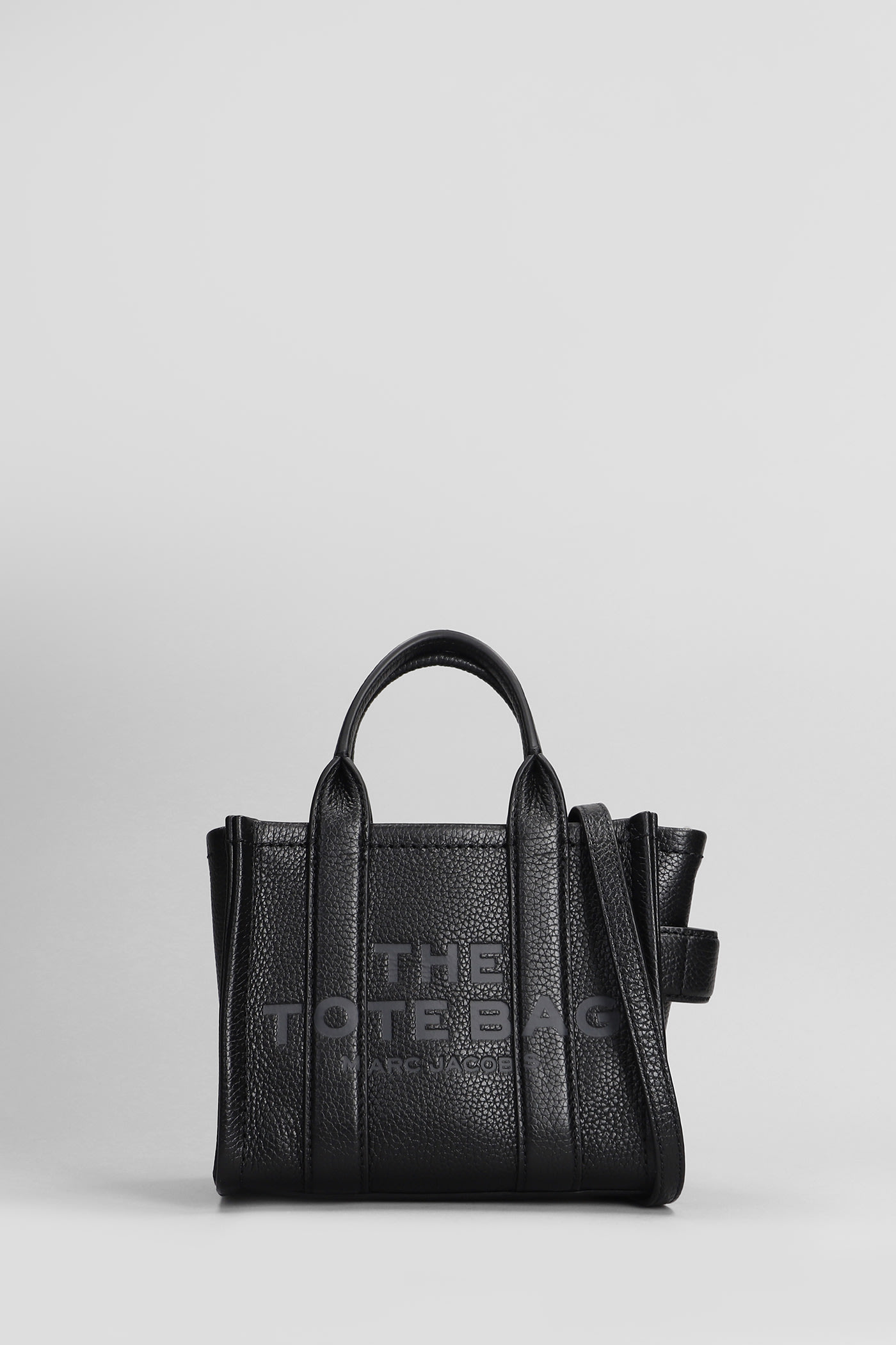 Shop Marc Jacobs The Mini Tote Tote In Black Leather