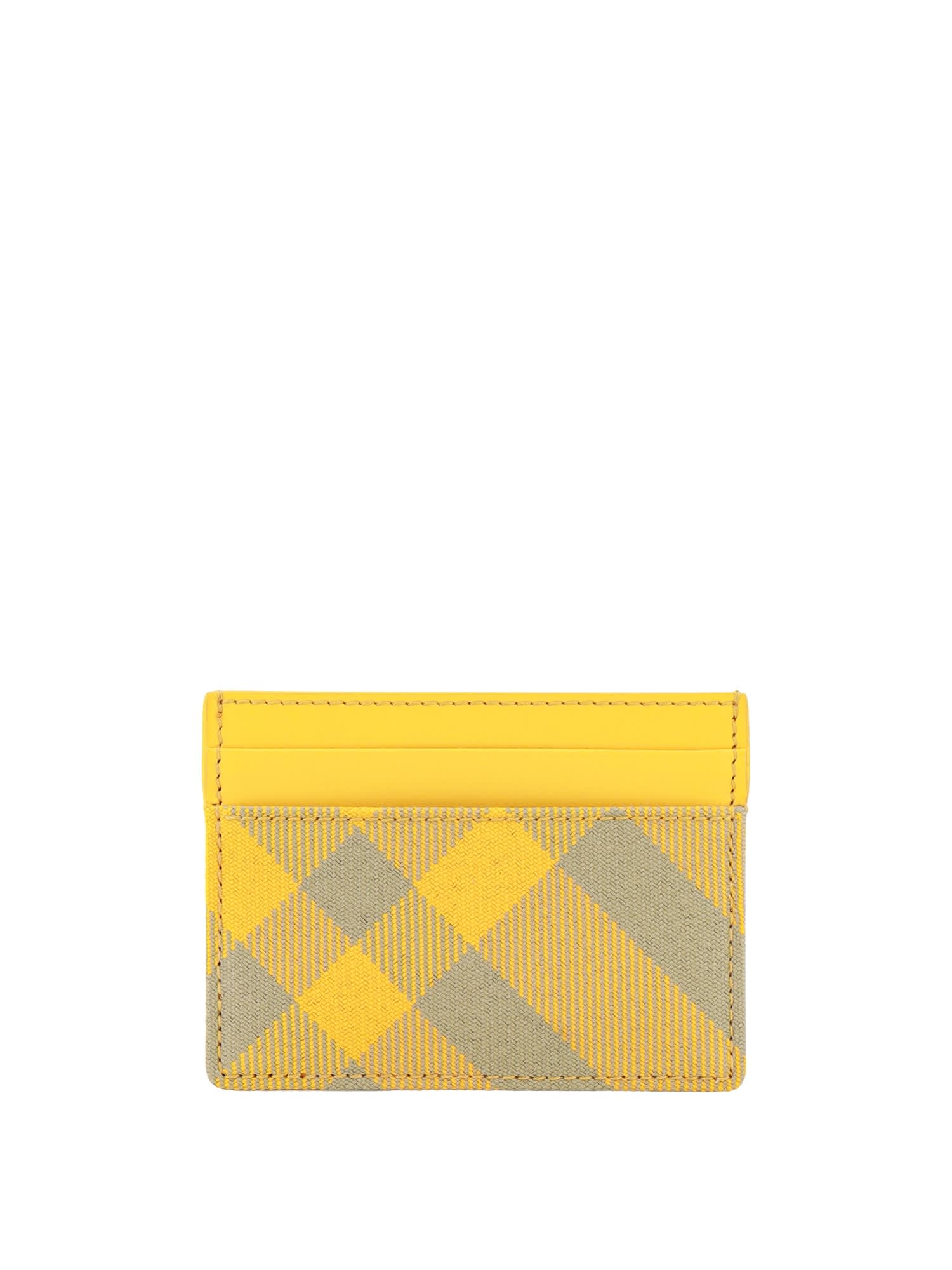 Burberry Check Credit Card Holder In Beige