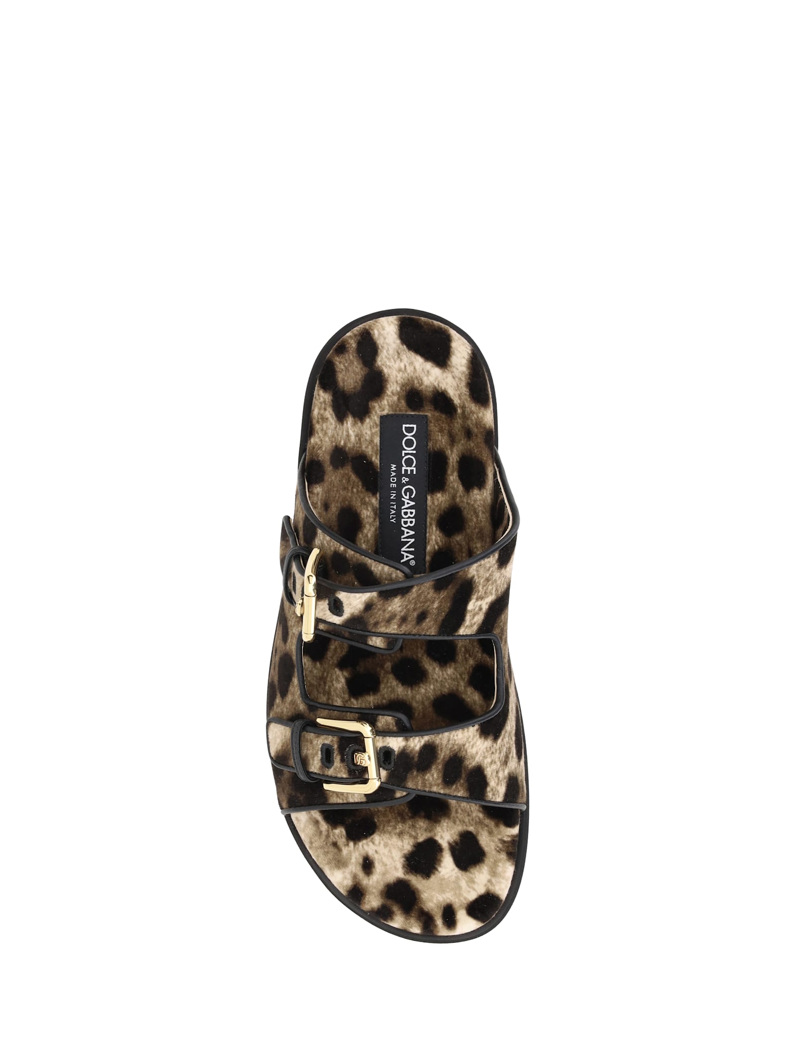 Dolce & Gabbana Animal Print Sandals In Leo New