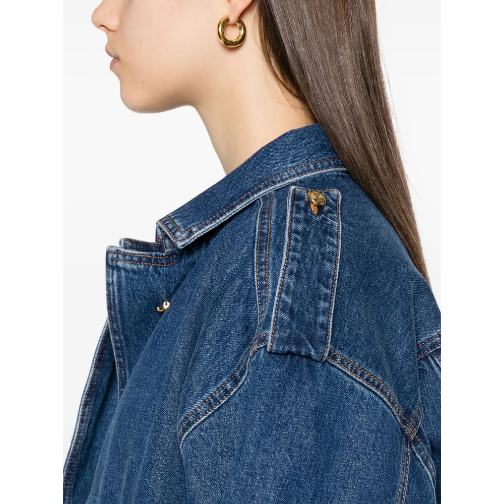 Blazé Milano Blaze Milano Nariida Quilted Denim Jacket In Brown