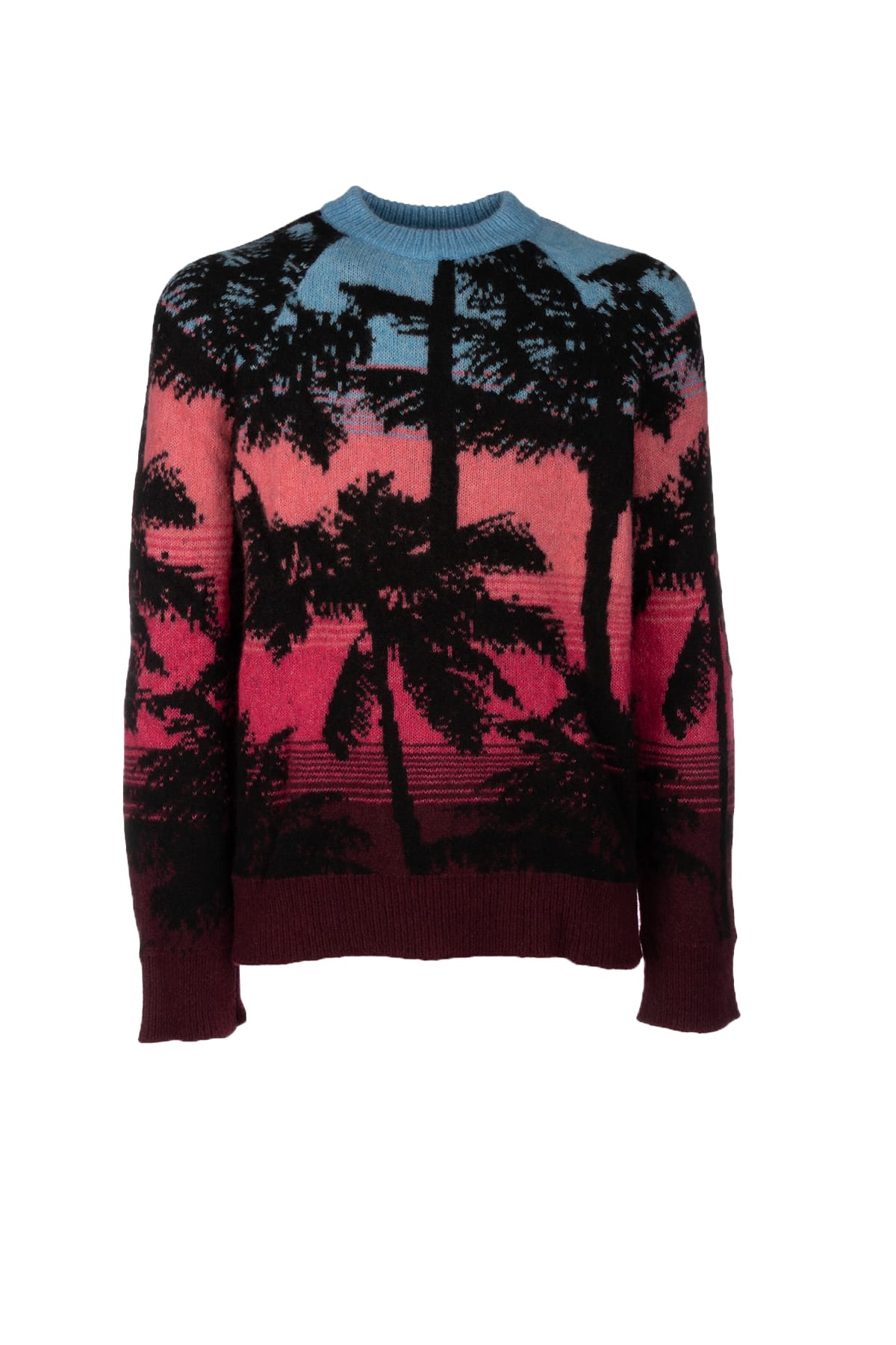Laneus Pattern Intarsia-knit Ombré Jumper In Multi