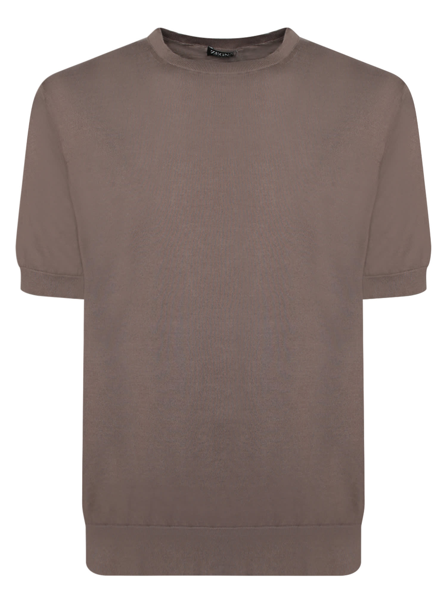 Shop Zegna Premium Cotton T-shirt In Taupe