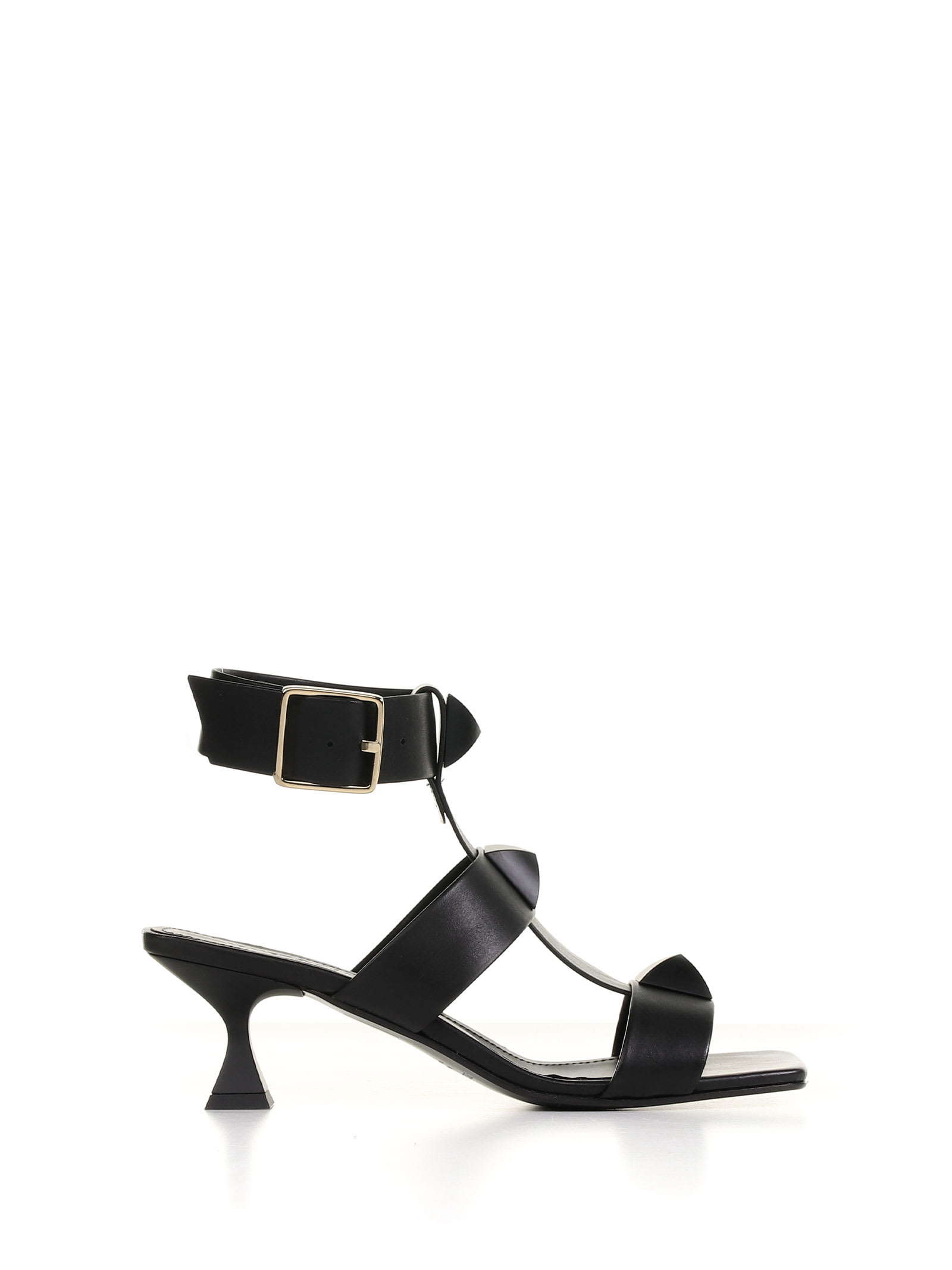 Janet & Janet Leather Sandal With Buckle Detail