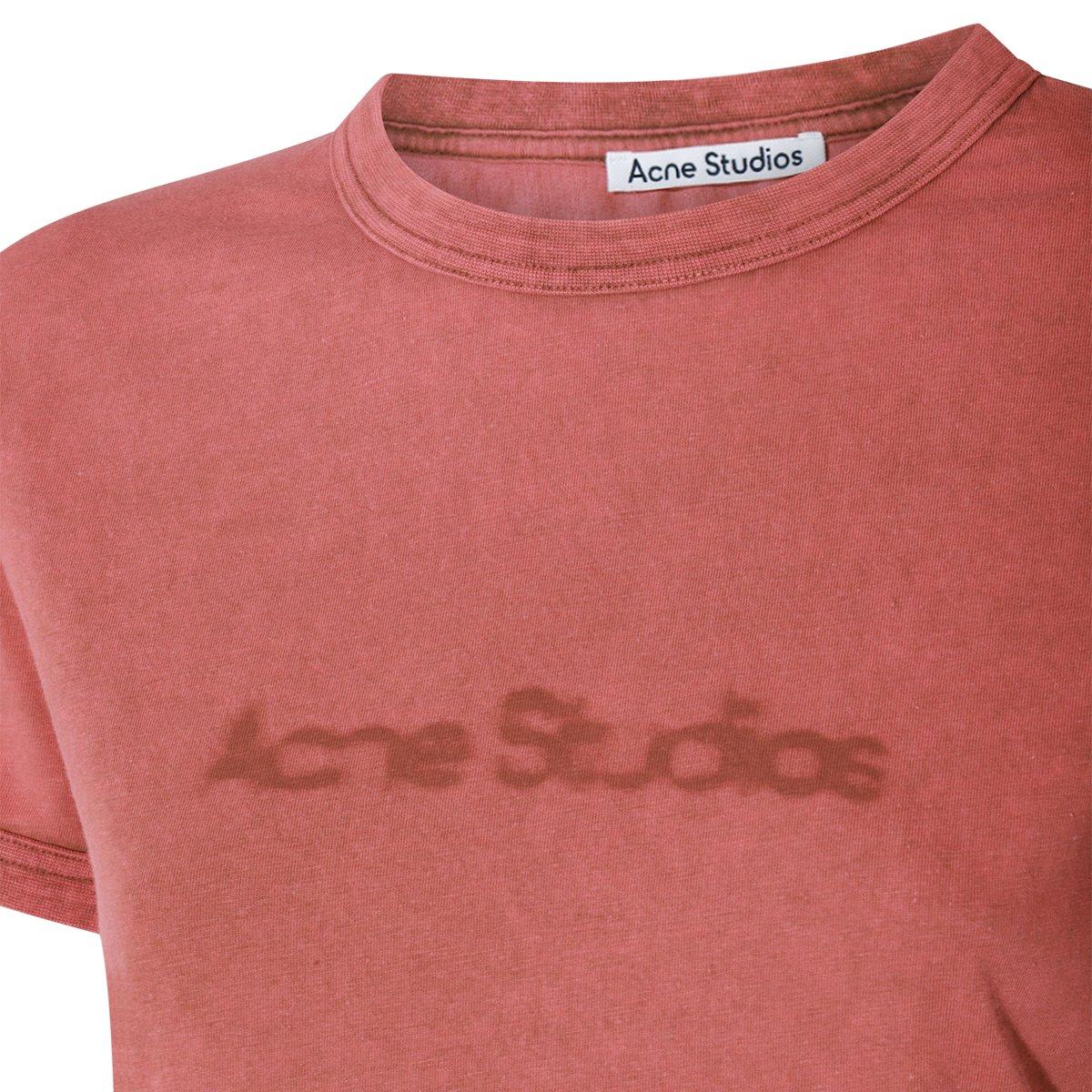 Acne Studios Logo Detailed Crewneck T-shirt In Red