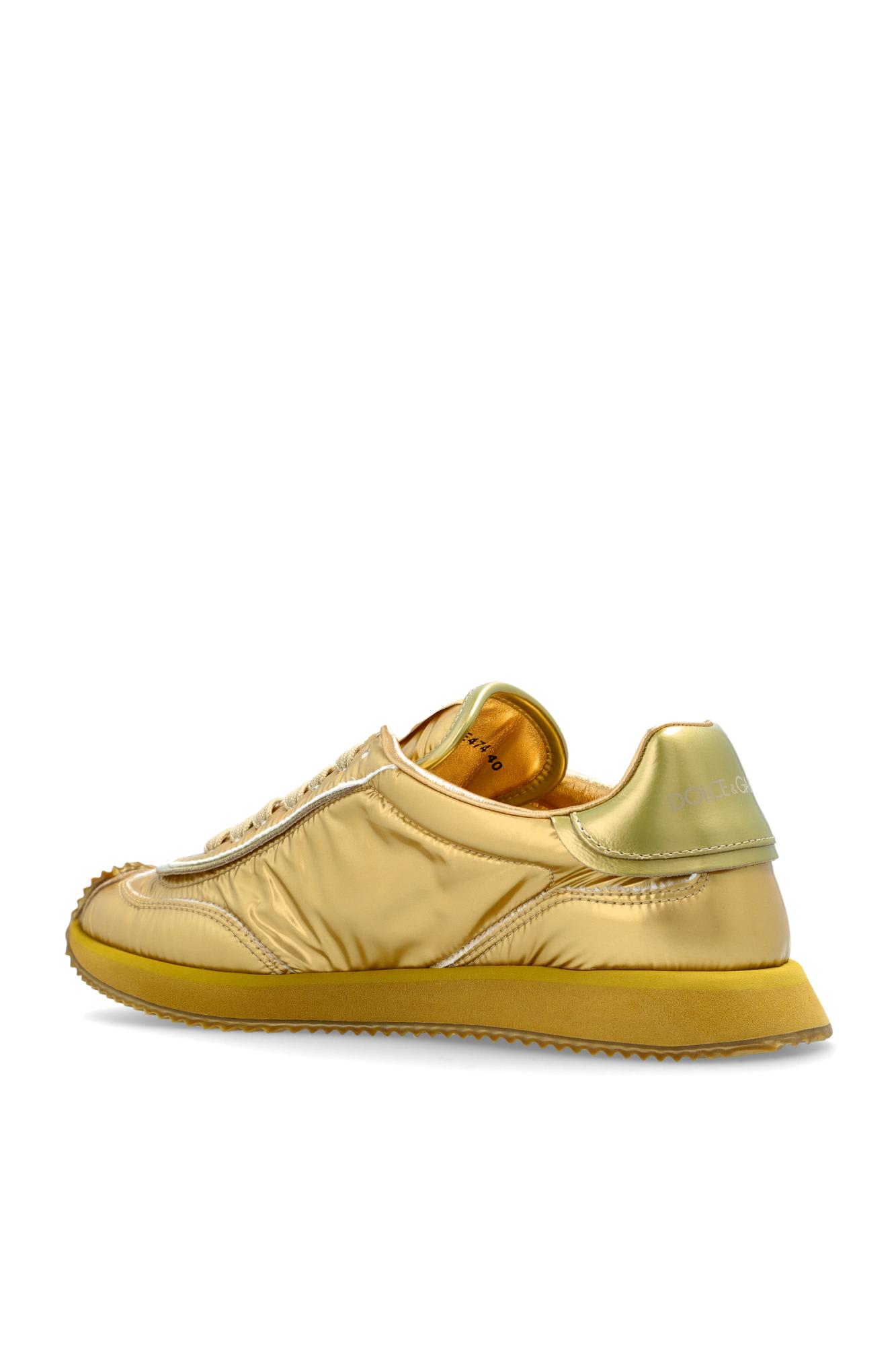Dolce & Gabbana Dg Cushion Metallic Leather Sneakers In Gold