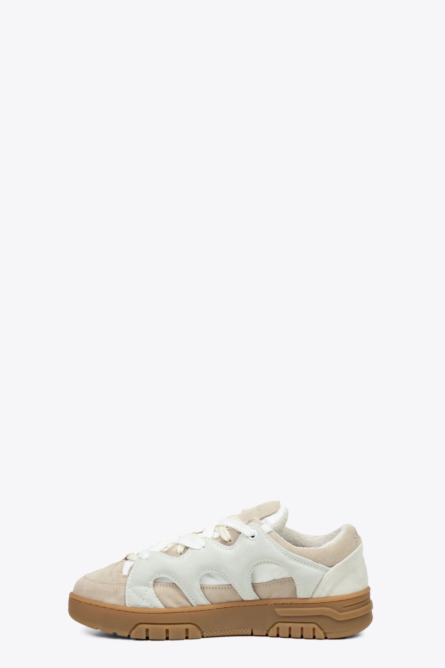 Shop Paura Tr - Suede - New Bomber White Nylon And Beige Suede Low Sneaker In Crema/bianco