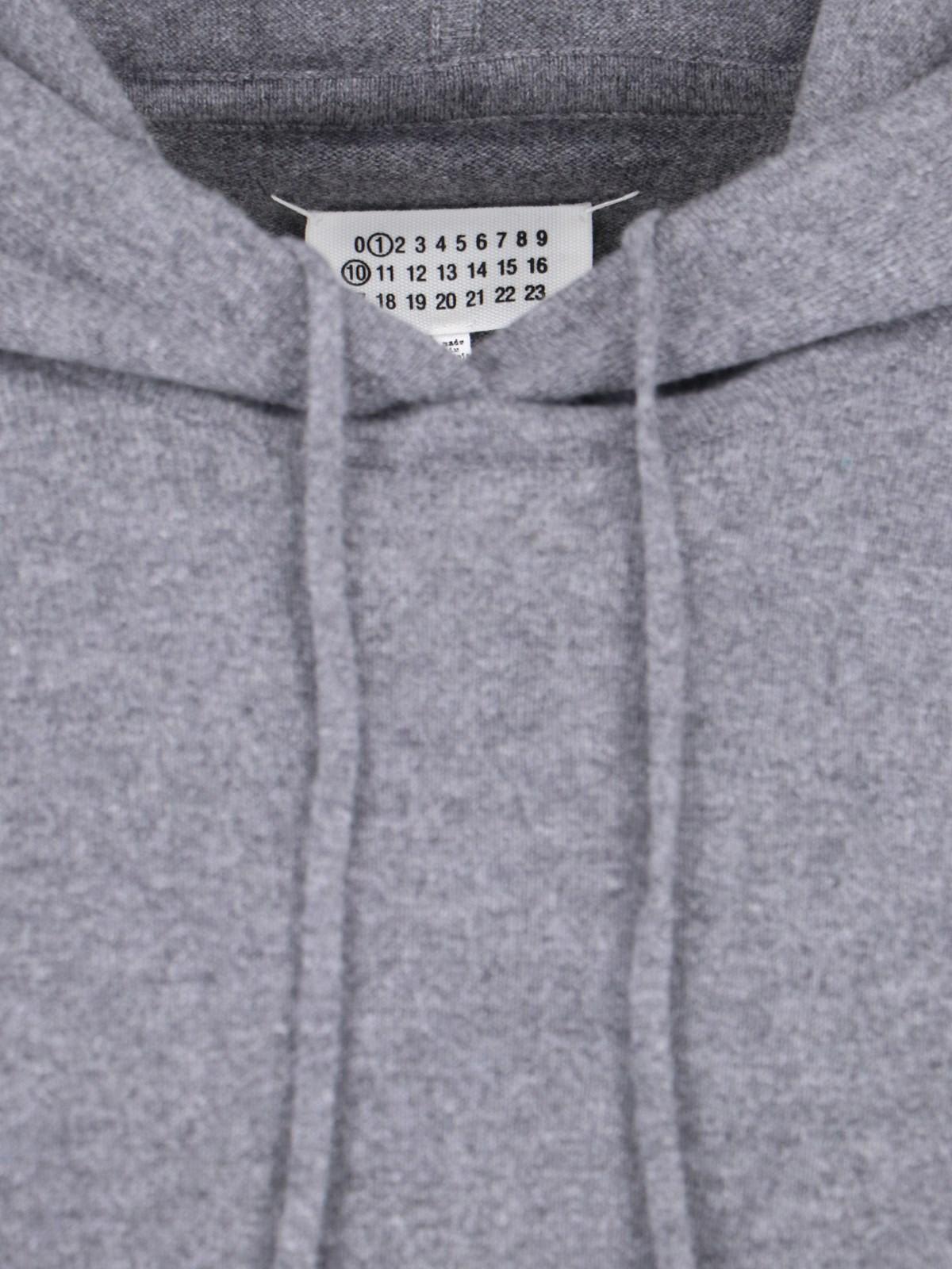 Shop Maison Margiela Knitted Hoodie In Medium Grey