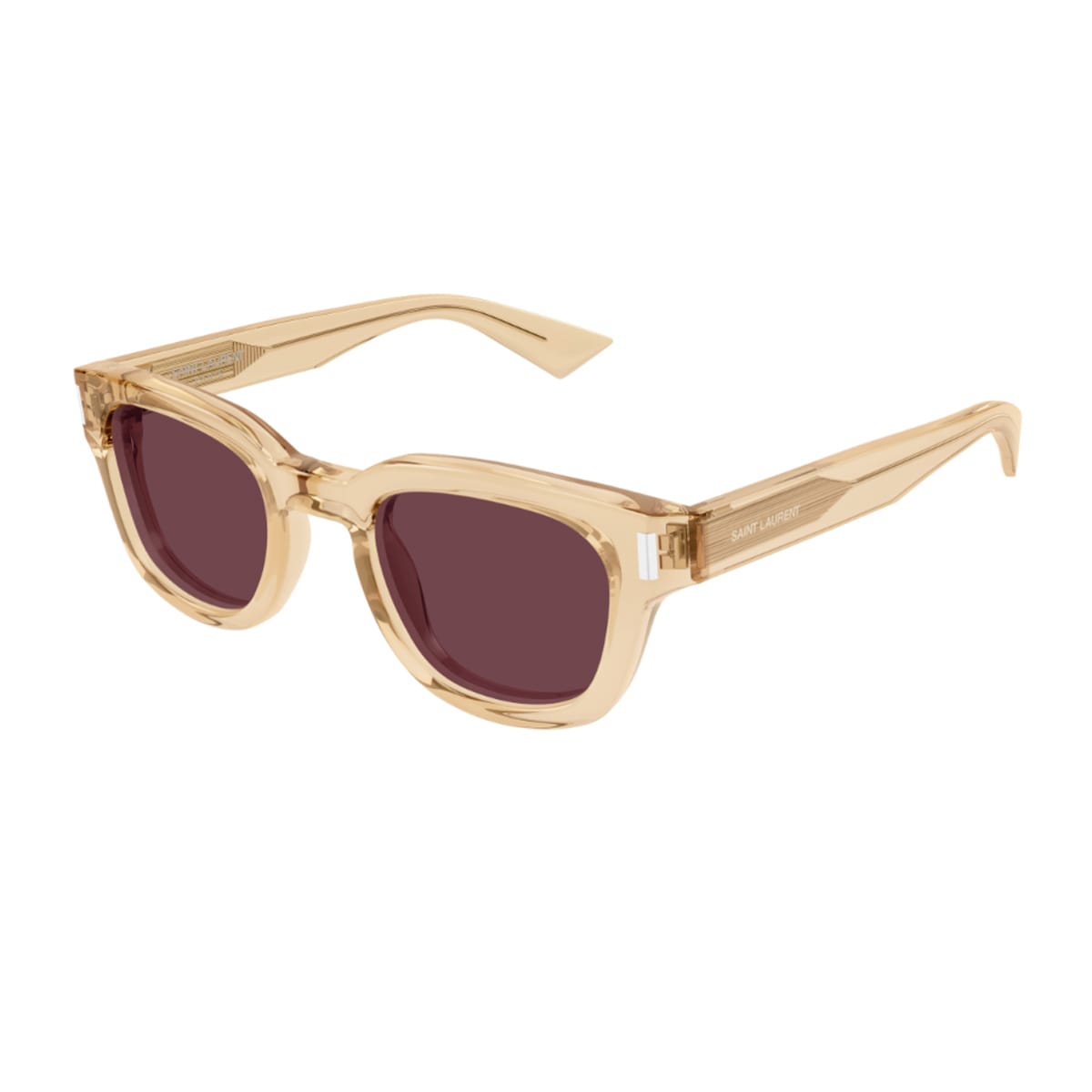 Saint Laurent Sl 567 Linea Corner Angle 007 Yellow Violet Sunglasses In Gold