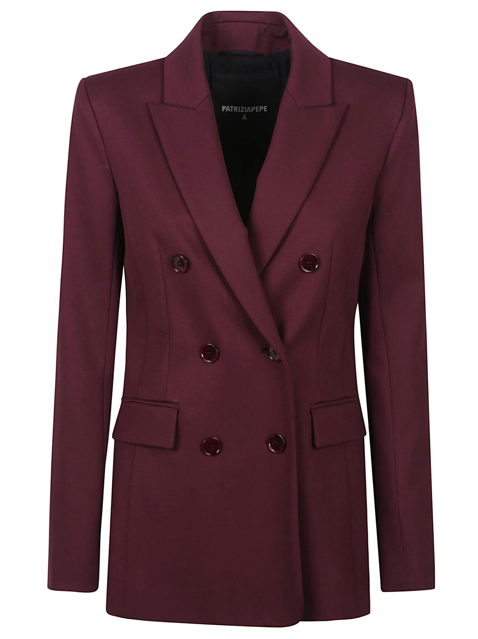 Patrizia Pepe Double Breasted Jacket In Purple