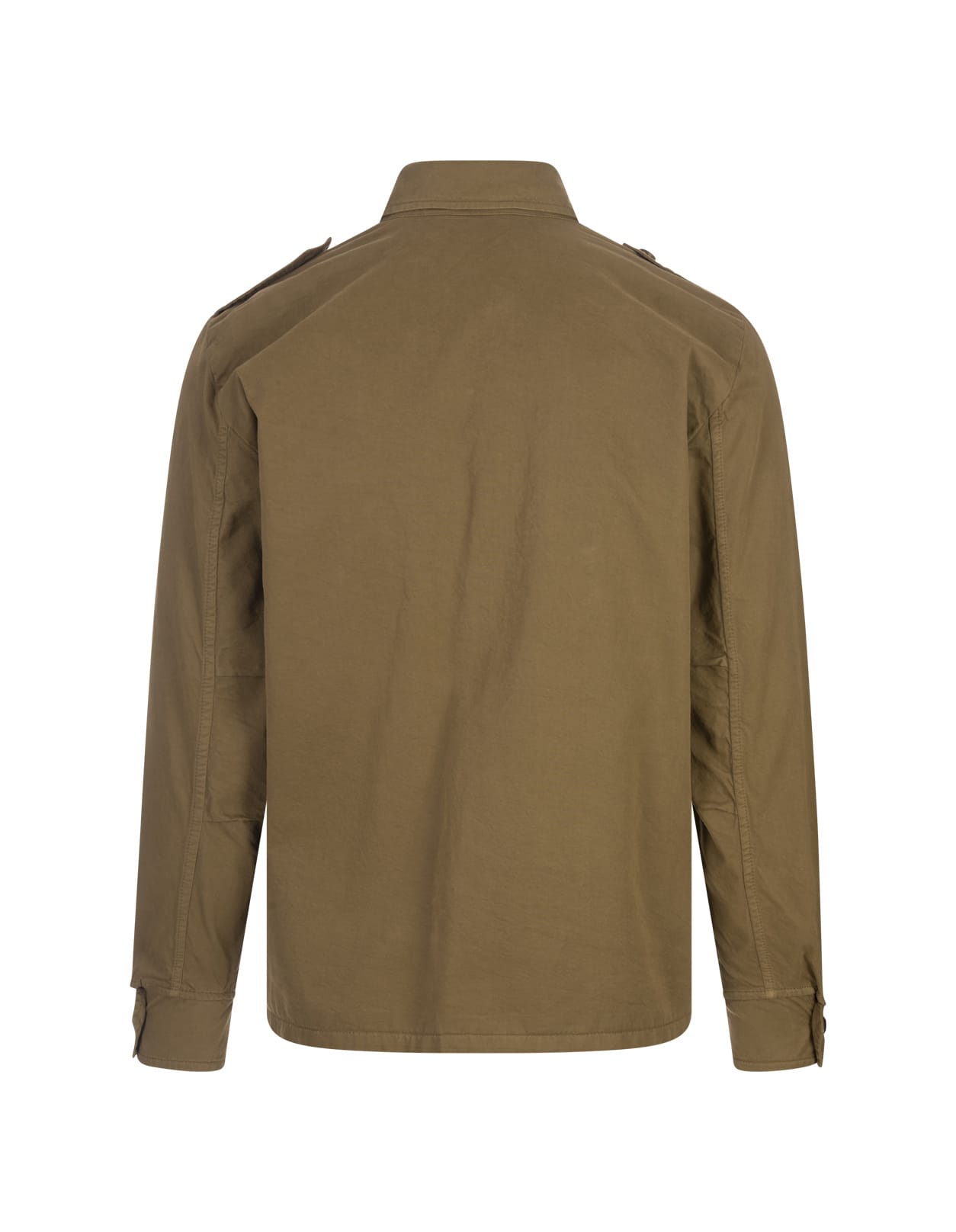 Shop Aspesi Lichen Cotton Gabardine Military Shirt In Green
