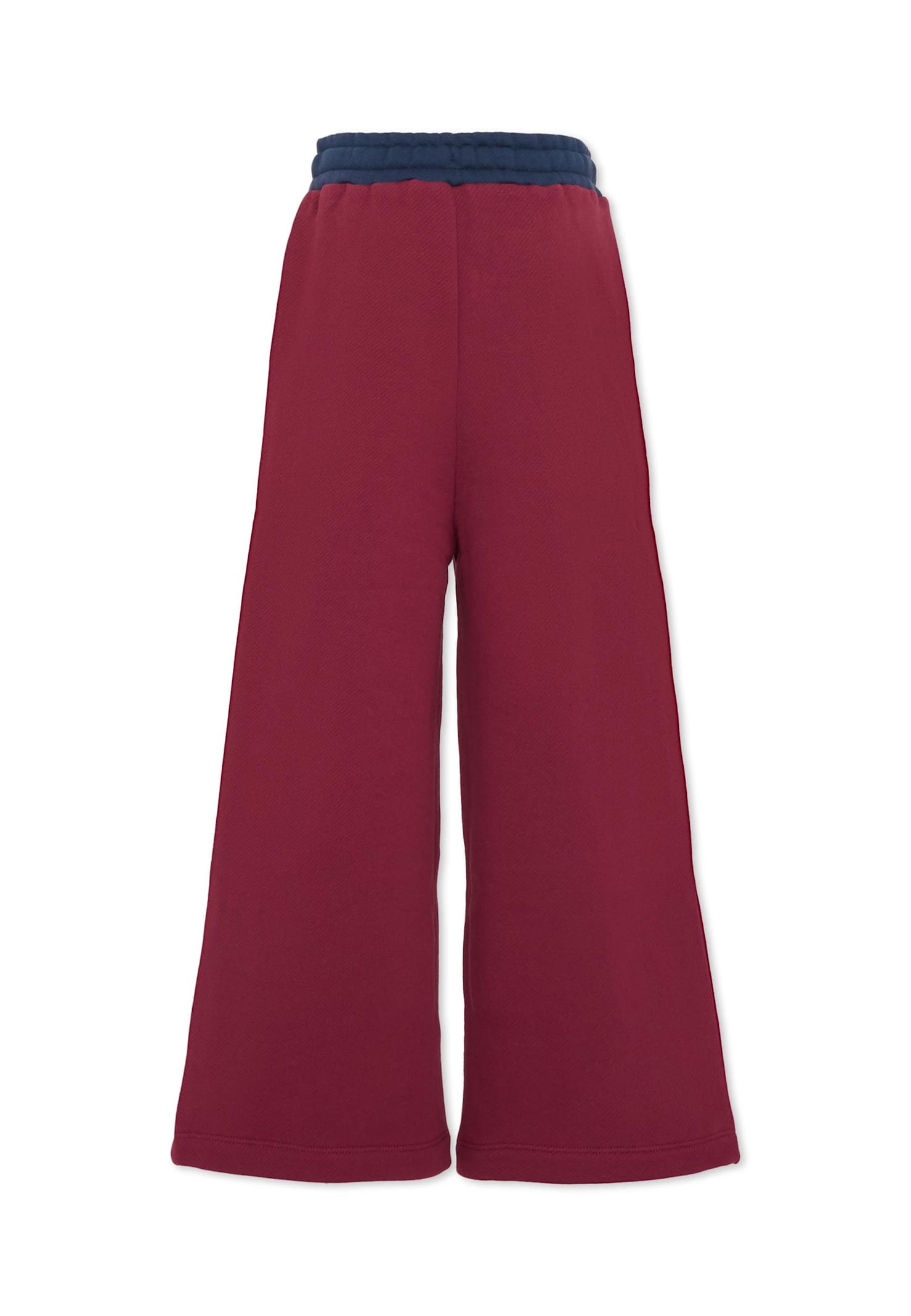 Msgm Logo-print Drawstring Trousers In Burgundy